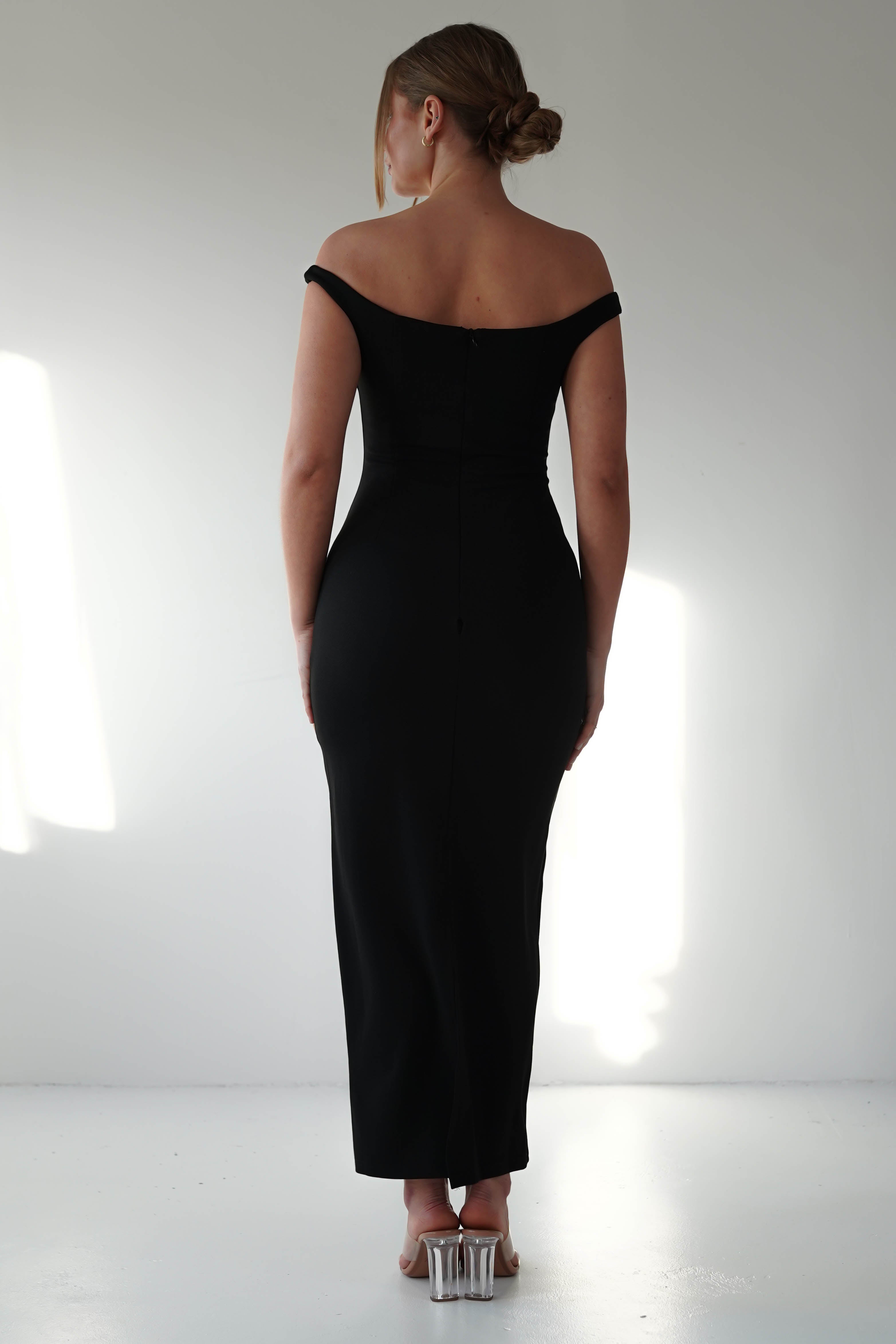 Glenda Contrast Bodycon Midaxi Black | Wedding Guest Dress | Bodycon | Oh Hello Clothing
