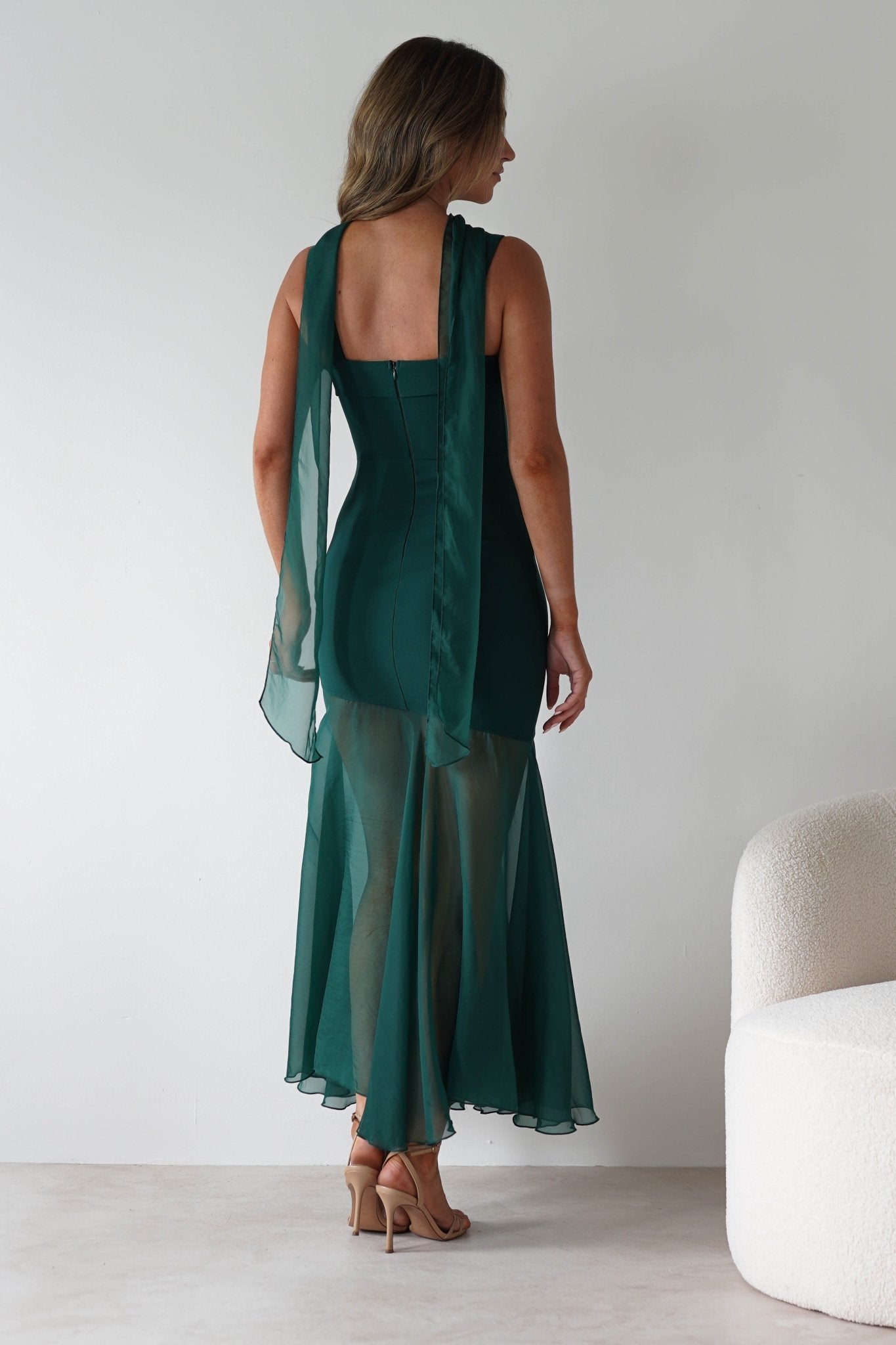 Harmony Square Neck Bodycon Maxi Dress Dark Green | Wedding Guest Dress | Square Neck | Bodycon | Oh Hello Clothing