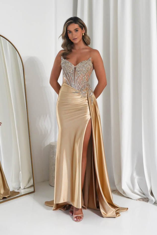 Oh Hello Clothing Dresses 1*DONE -CINDERALLA-CD722- GOLD GOWN