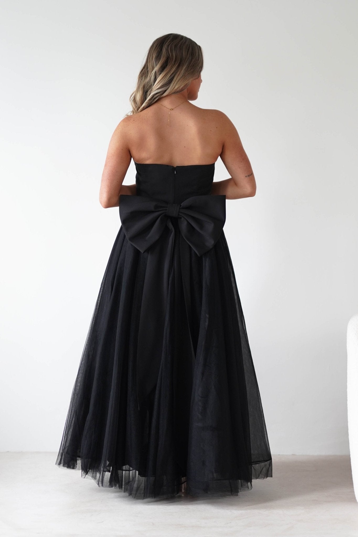 Jasalina Tulle Gown With Bow | Black | Debs & Prom | Formal Gown | Oh Hello Clothing