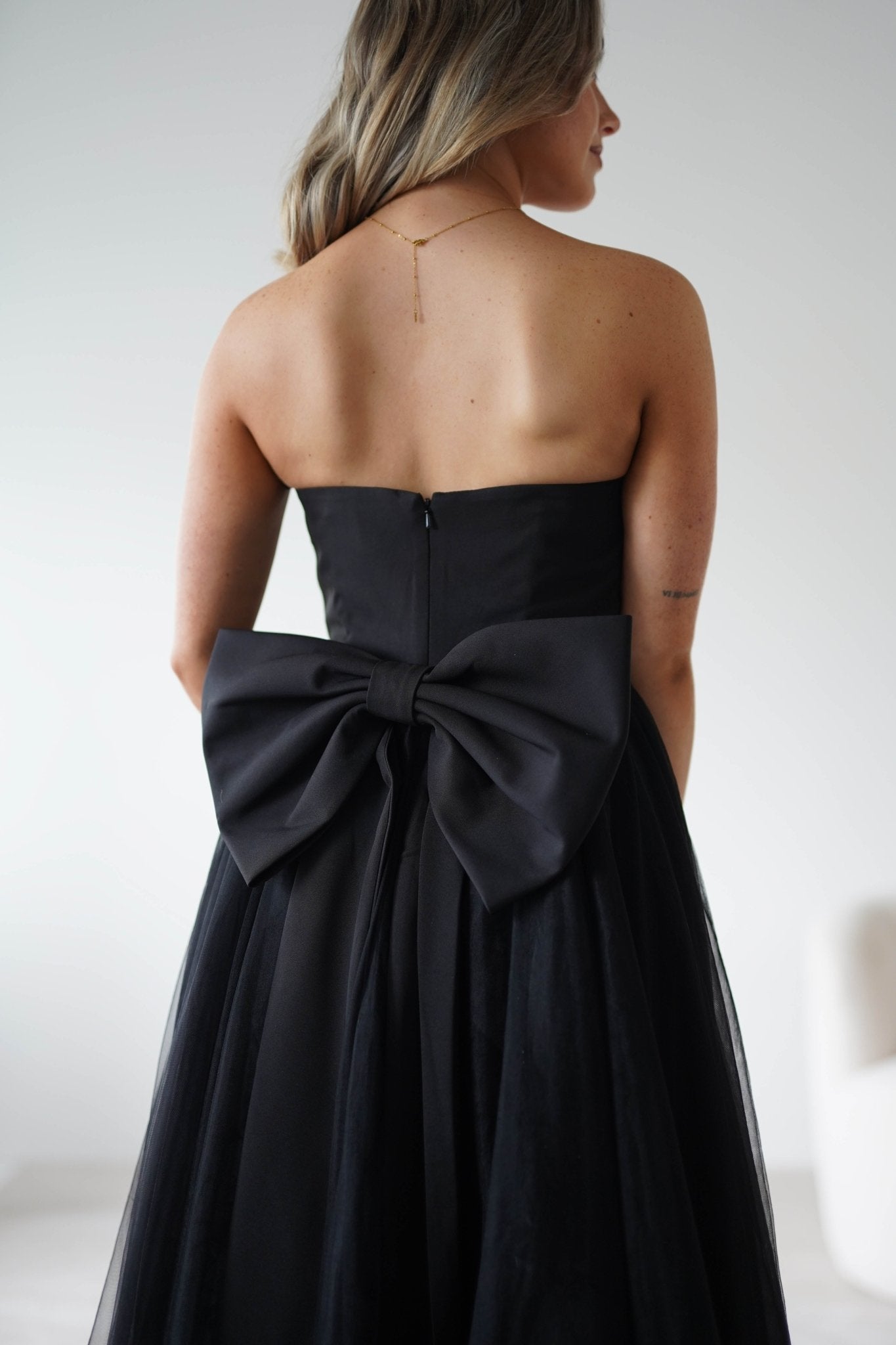 Jasalina Tulle Gown With Bow | Black | Debs & Prom | Formal Gown | Oh Hello Clothing