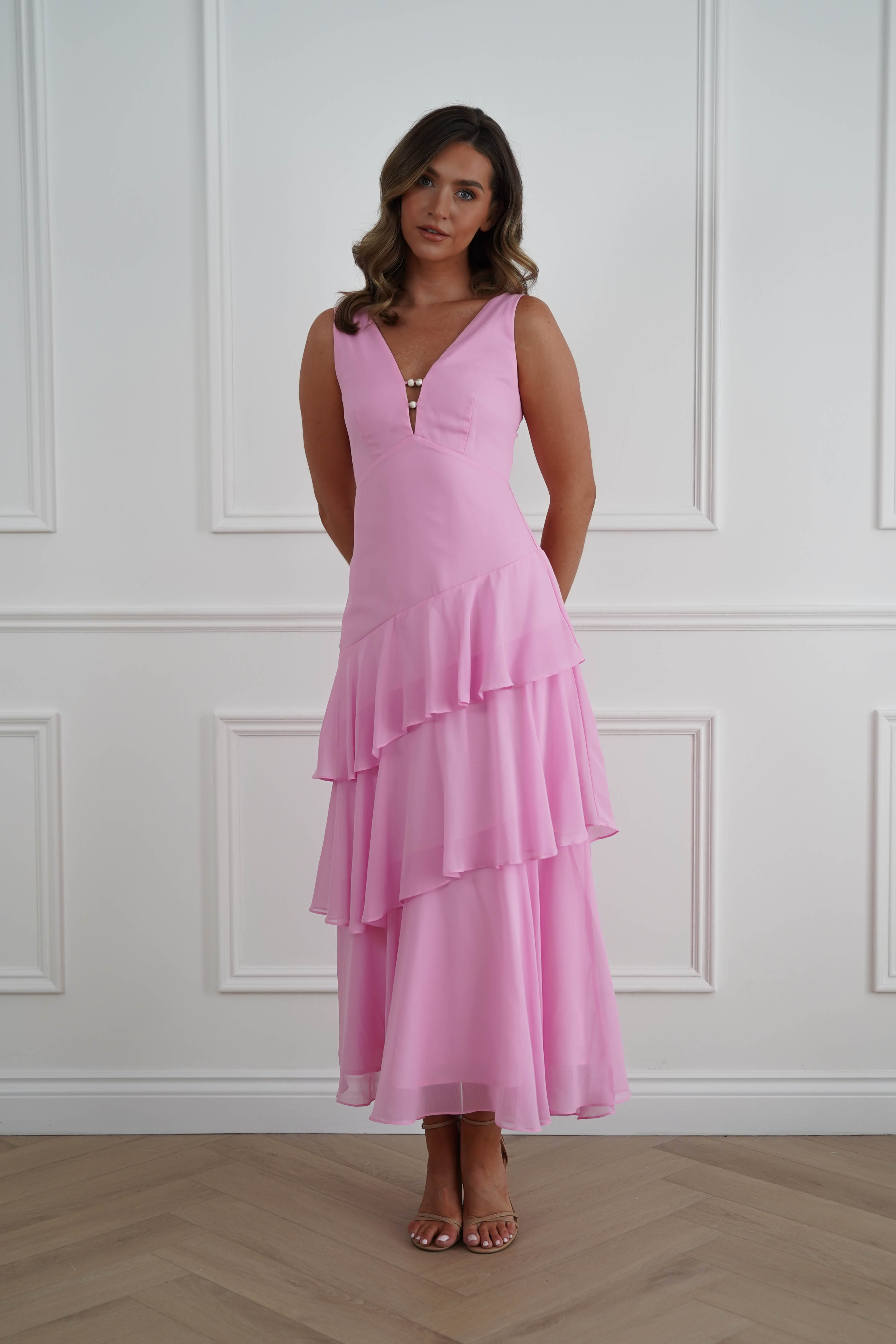 Oh Hello Clothing Women > Clothing > Dresses Karey Tiered Maxi Dress | Pink