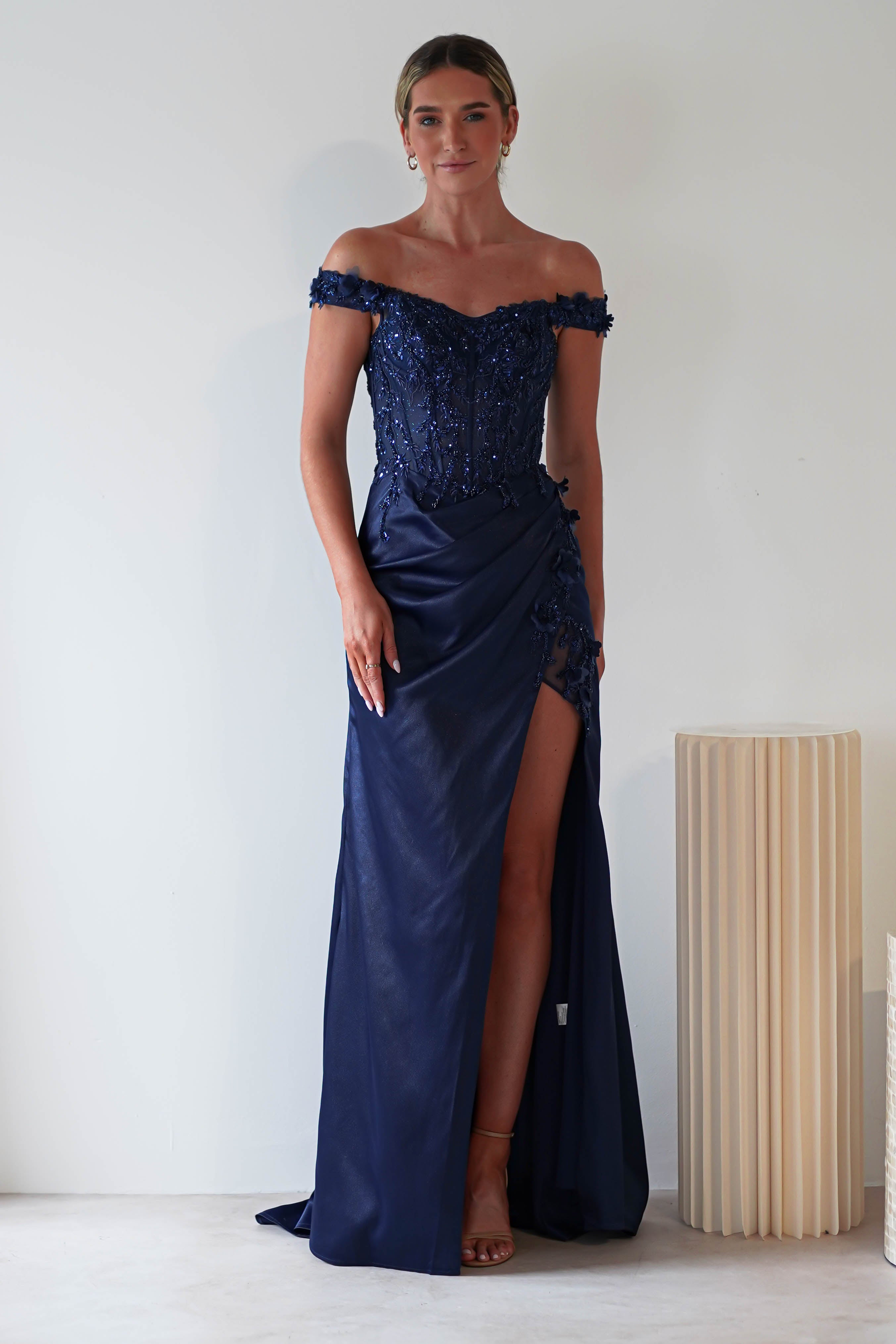 Khacy Embellished Gown | Navy | Debs & Prom | Formal Gown | Oh Hello Clothing