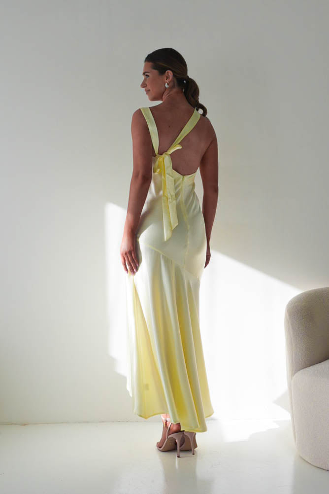 Oh Hello Clothing Women > Clothing > Dresses Klarisse Bias-Cut Satin Maxi Dress | Yellow