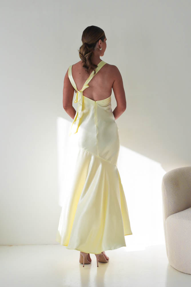 Oh Hello Clothing Women > Clothing > Dresses Klarisse Bias-Cut Satin Maxi Dress | Yellow