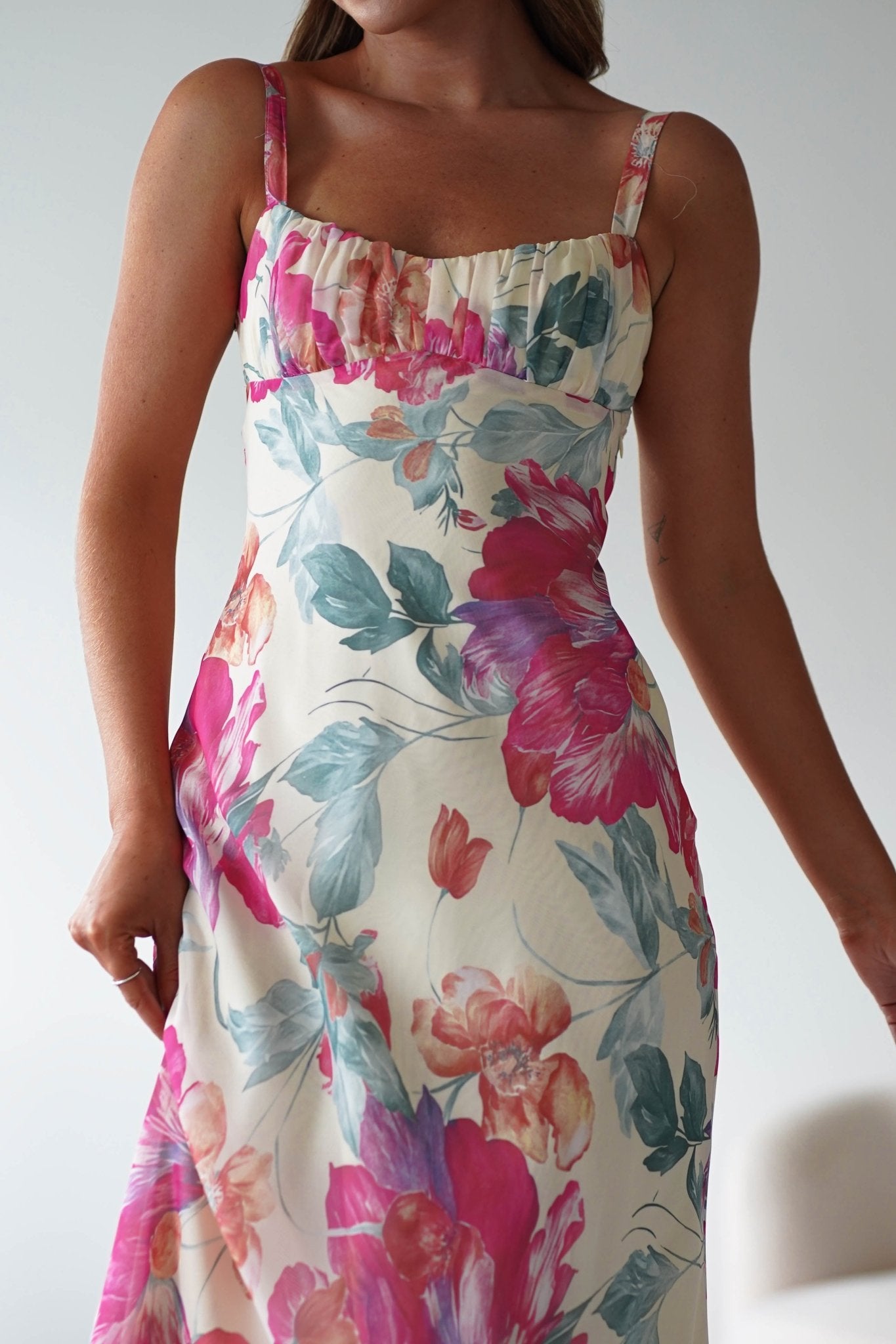 Larah Floral Maxi Dress Yellow/Pink Print | Wedding Guest Dress | Maxi | Oh Hello Clothing