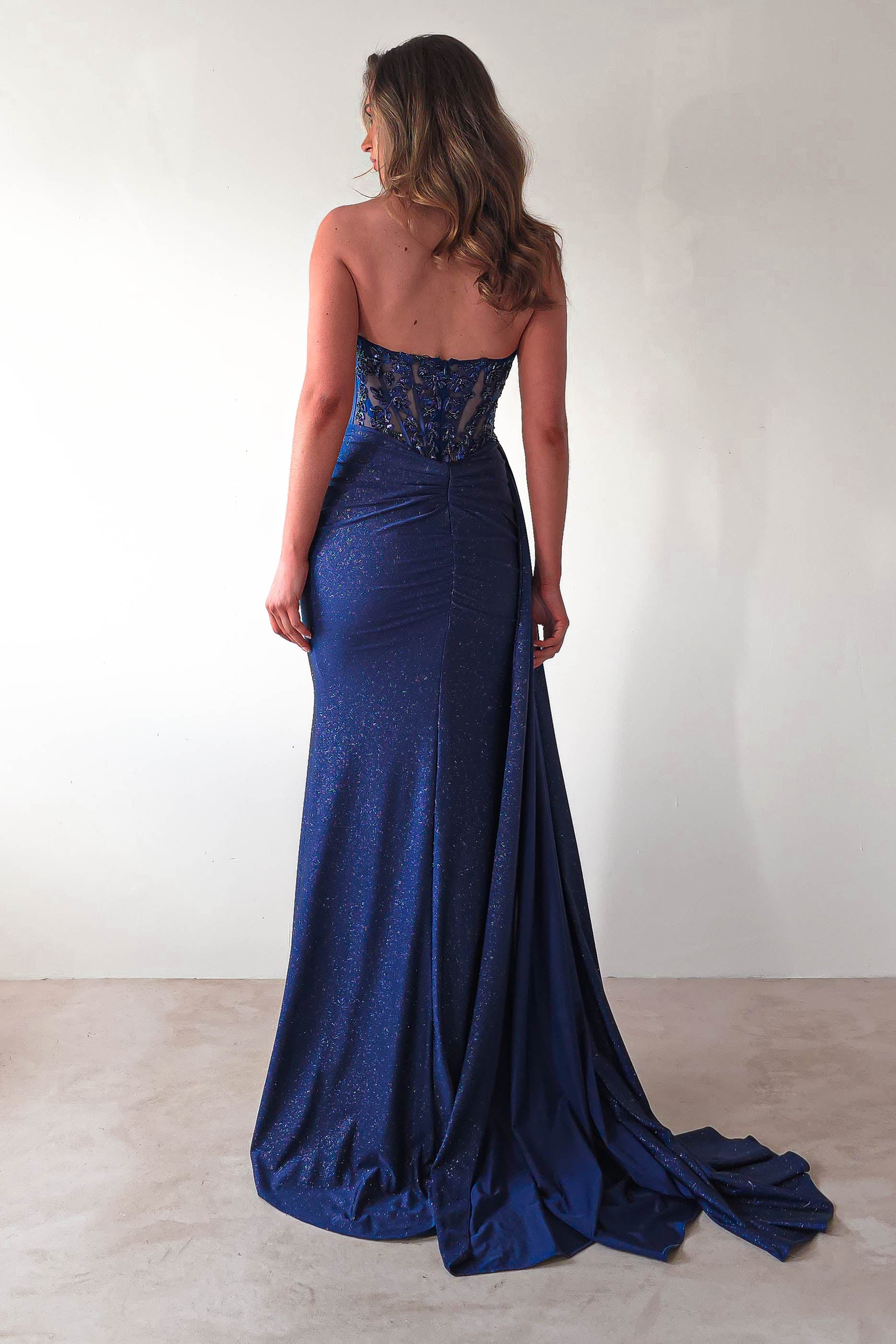 Lavelle Glitter Bodycon Gown | Navy | Debs & Prom | Formal Gown | Oh Hello Clothing