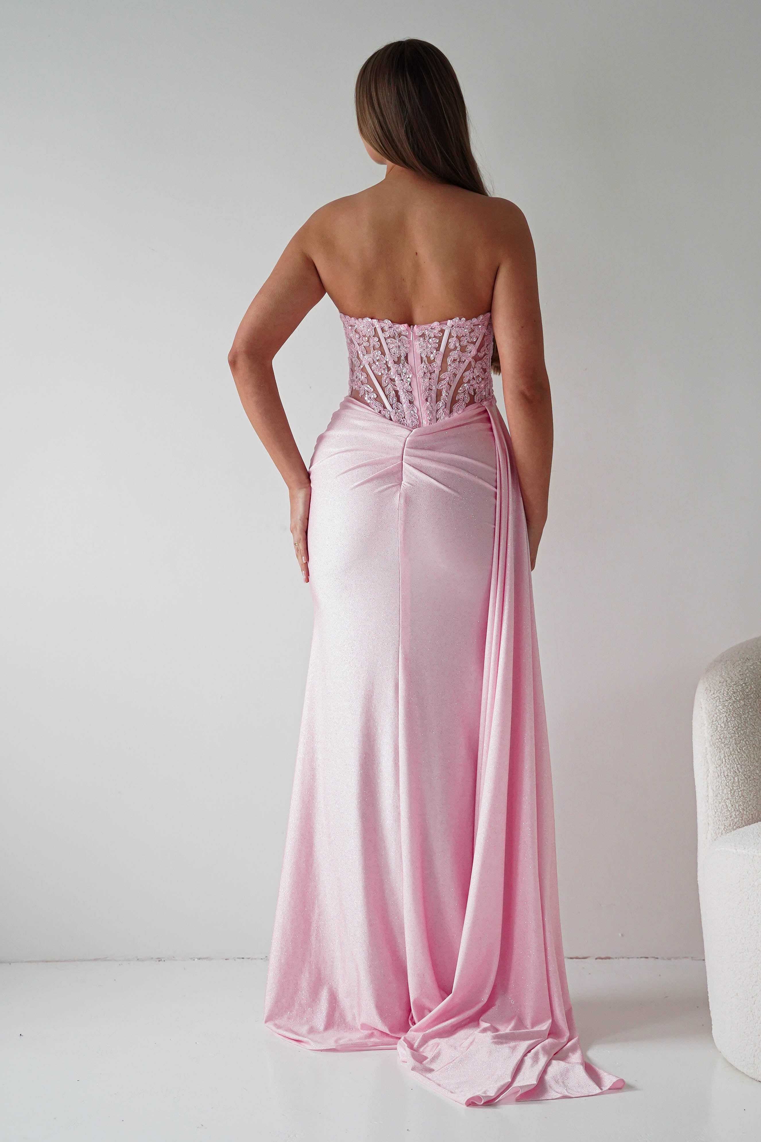 Oh Hello Clothing Dresses > Prom Dresses Lavelle Glitter Bodycon Gown | Pink