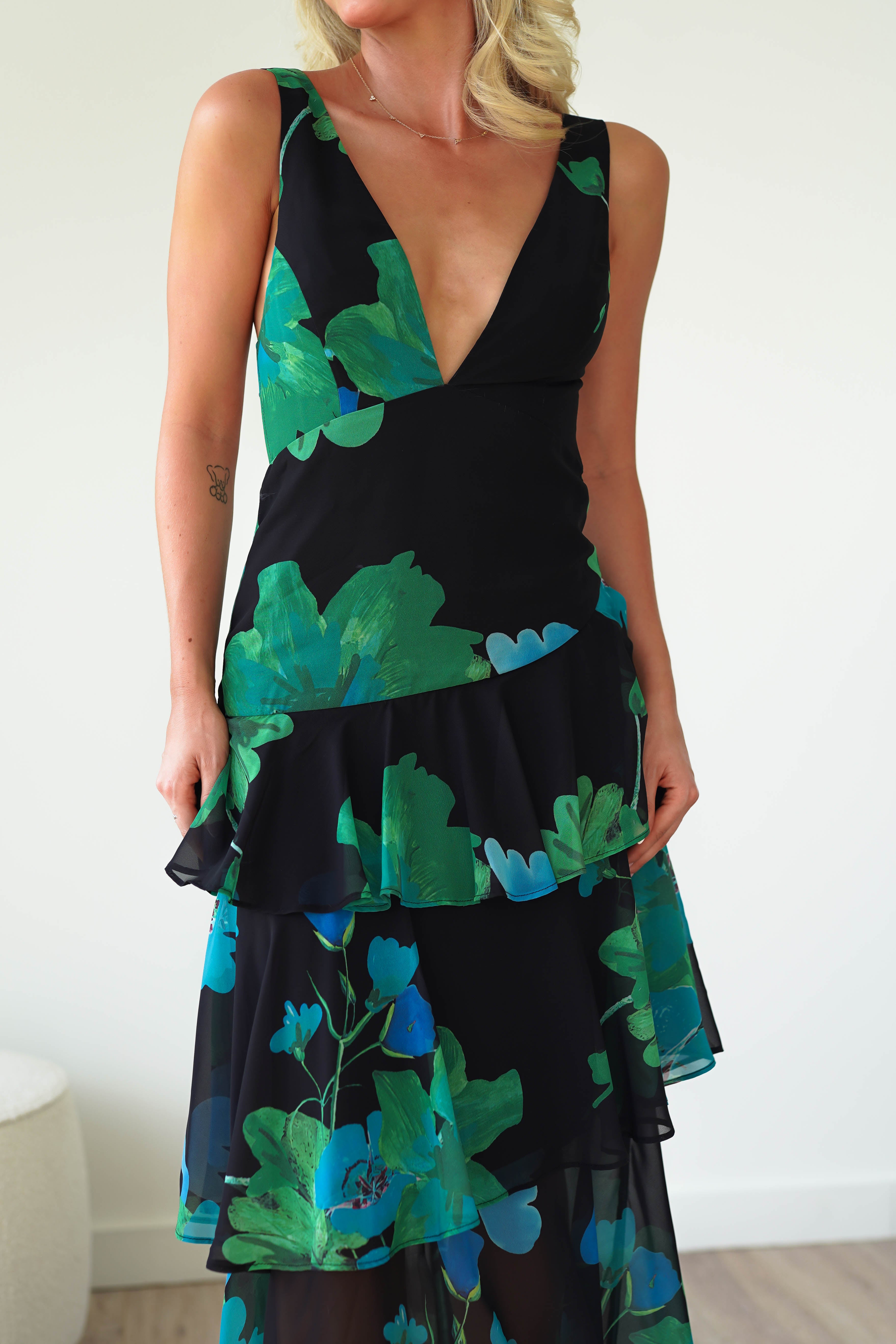 Lenora Floral Print Maxi Dress Black Print | Wedding Guest Dress | Maxi | Oh Hello Clothing