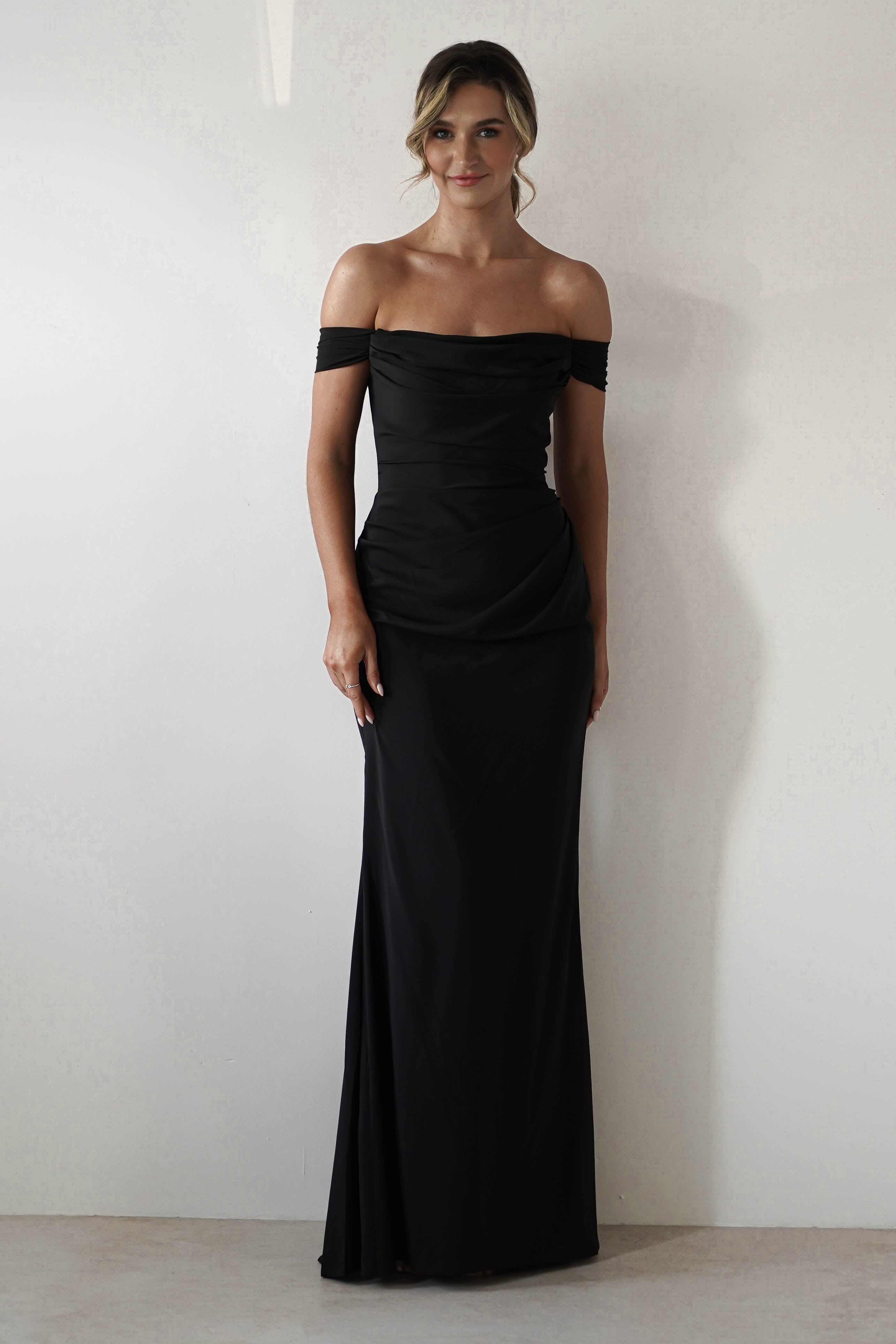 Cinderella Wedding Guest Dresses Lisa Multiway Chiffon Gown | Black