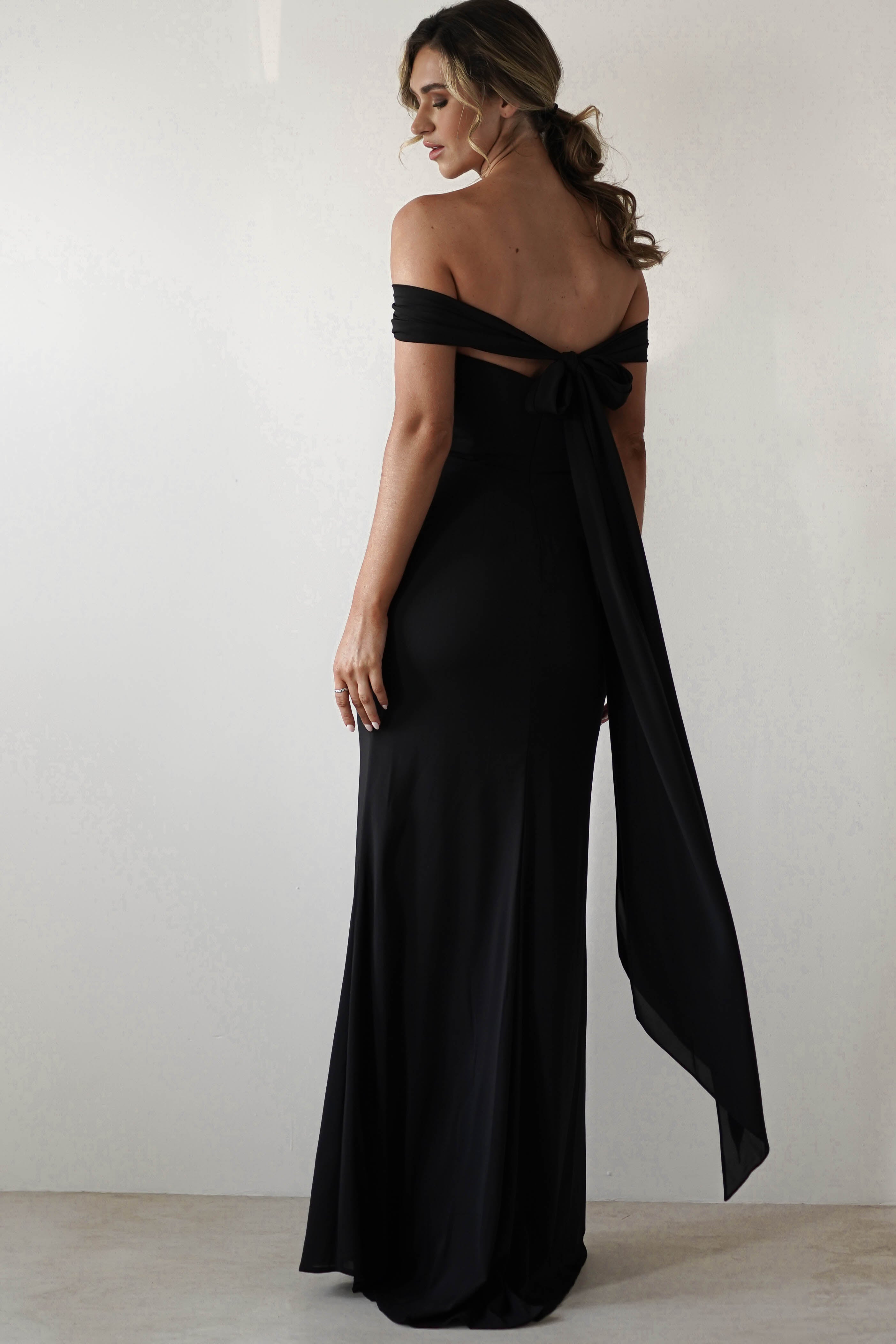 Cinderella Wedding Guest Dresses Lisa Multiway Chiffon Gown | Black