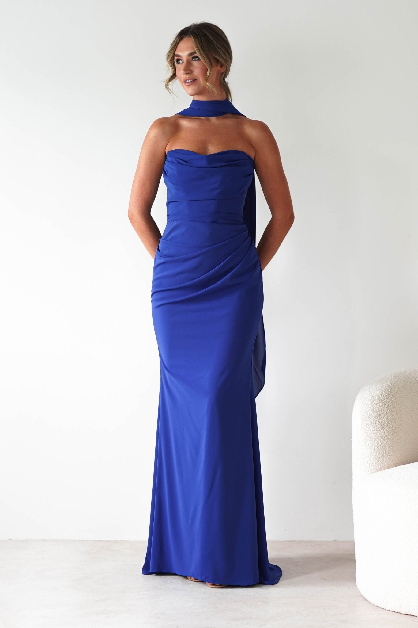 Lisa Multiway Chiffon Gown | Cobalt Blue | Debs & Prom | Formal Gown | Oh Hello Clothing