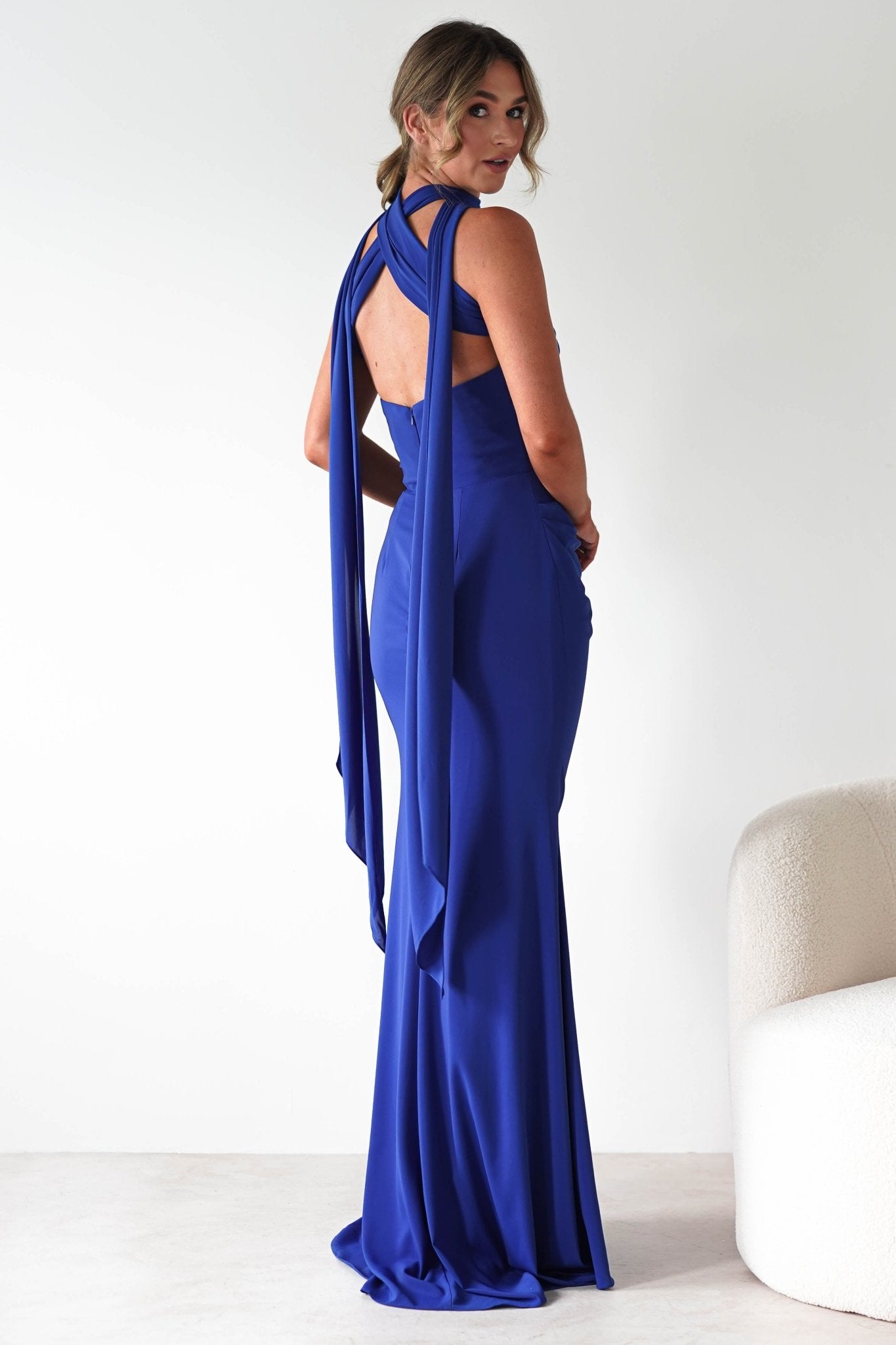 Lisa Multiway Chiffon Gown | Cobalt Blue | Debs & Prom | Formal Gown | Oh Hello Clothing
