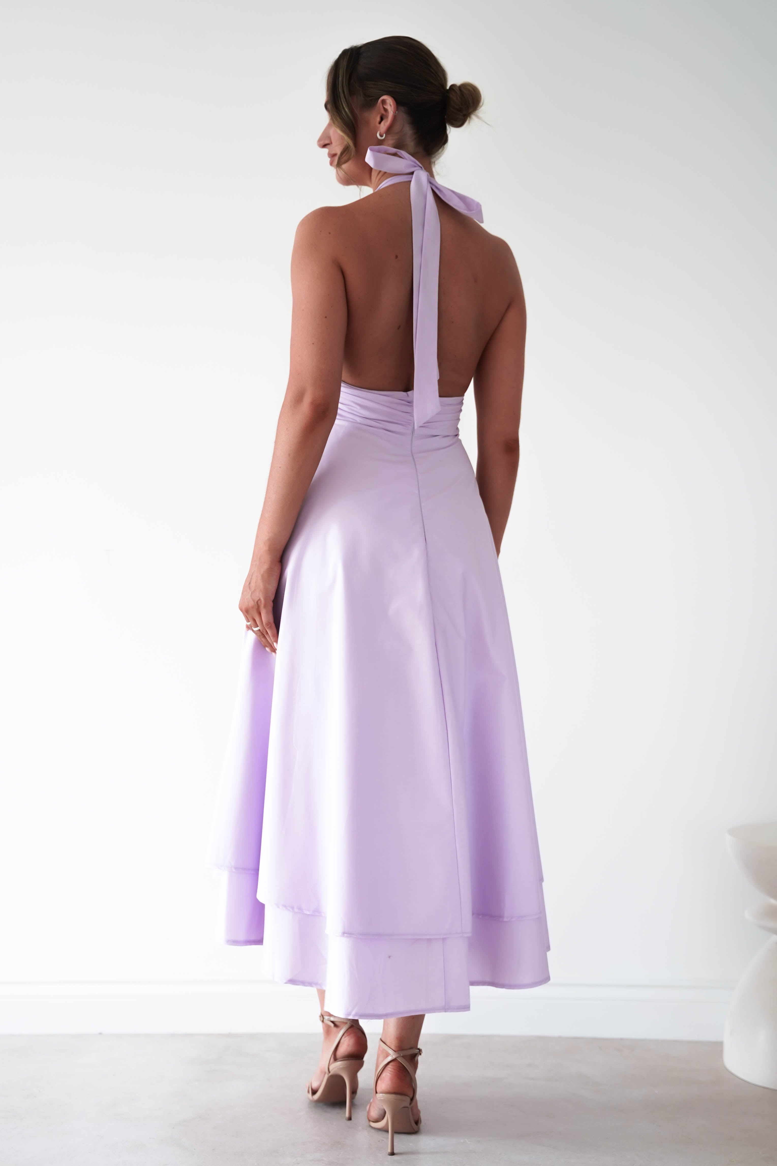 Oh Hello Clothing Women > Clothing > Dresses Makaila Halterneck Chiffon Midaxi Dress | Lilac
