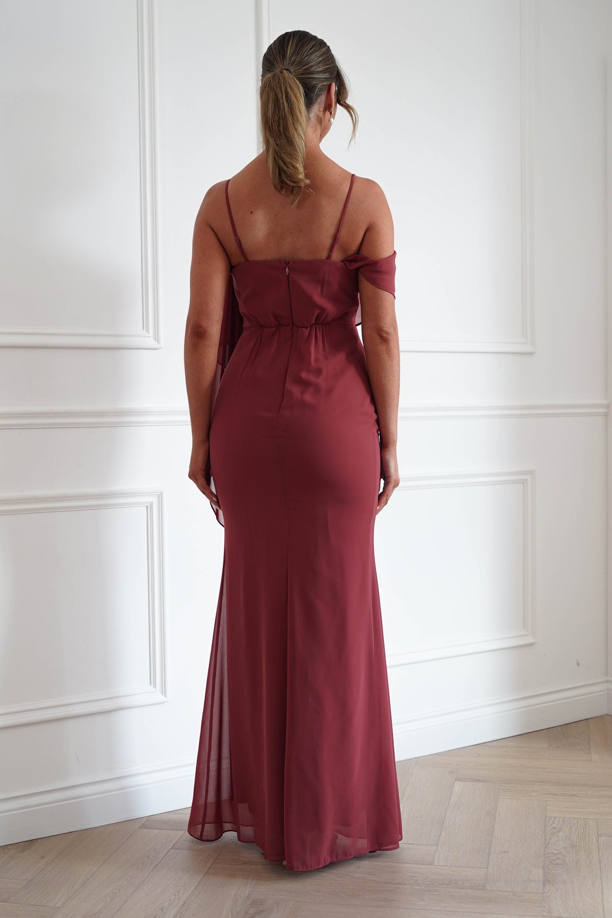 Oh Hello Clothing Women > Clothing > Dresses * MANIJU | MF23378 | Sienna One Shoulder Chiffon Maxi Dress