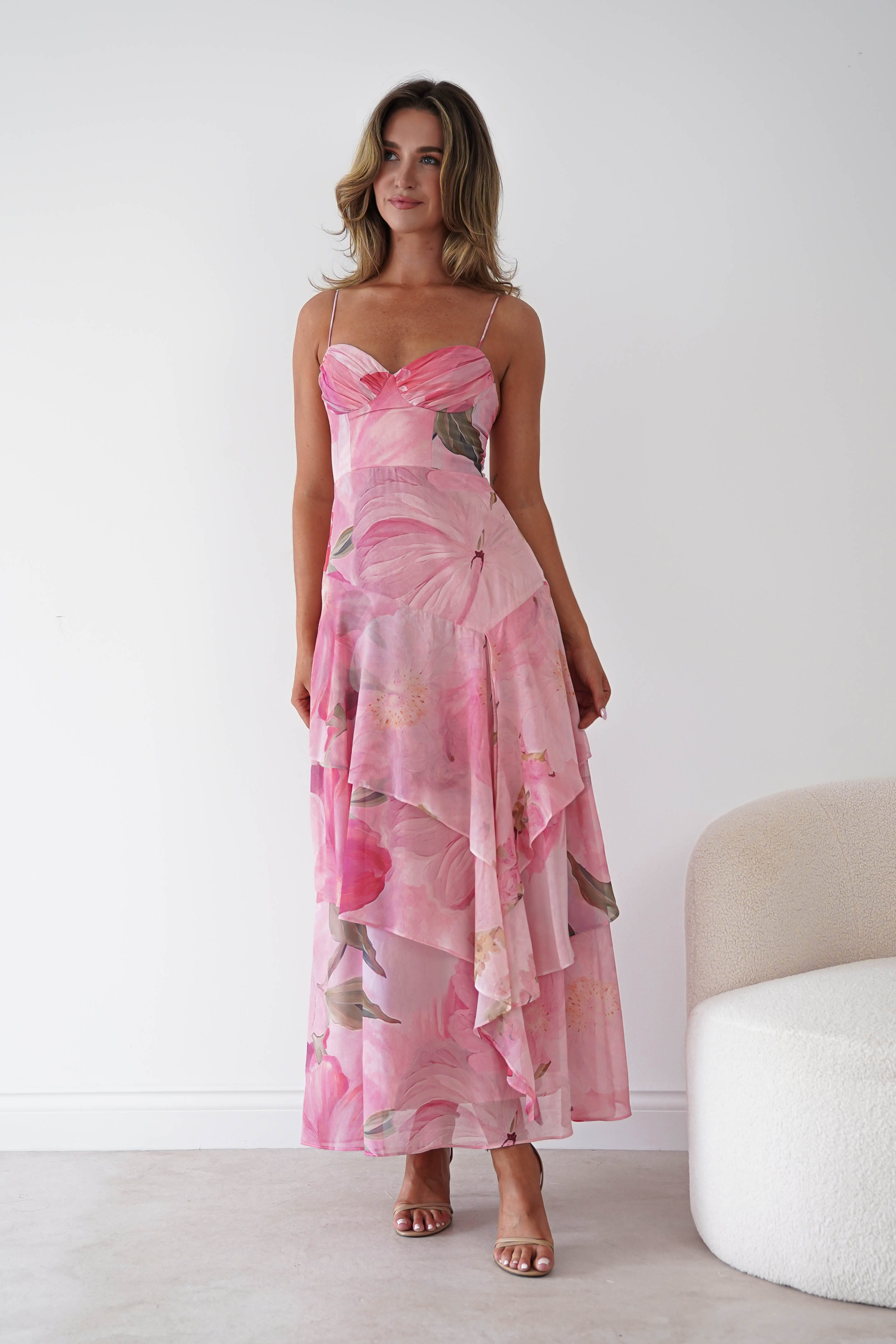 Oh Hello Clothing Women > Clothing > Dresses Maroma Floral Layered Maxi Dress | Pink