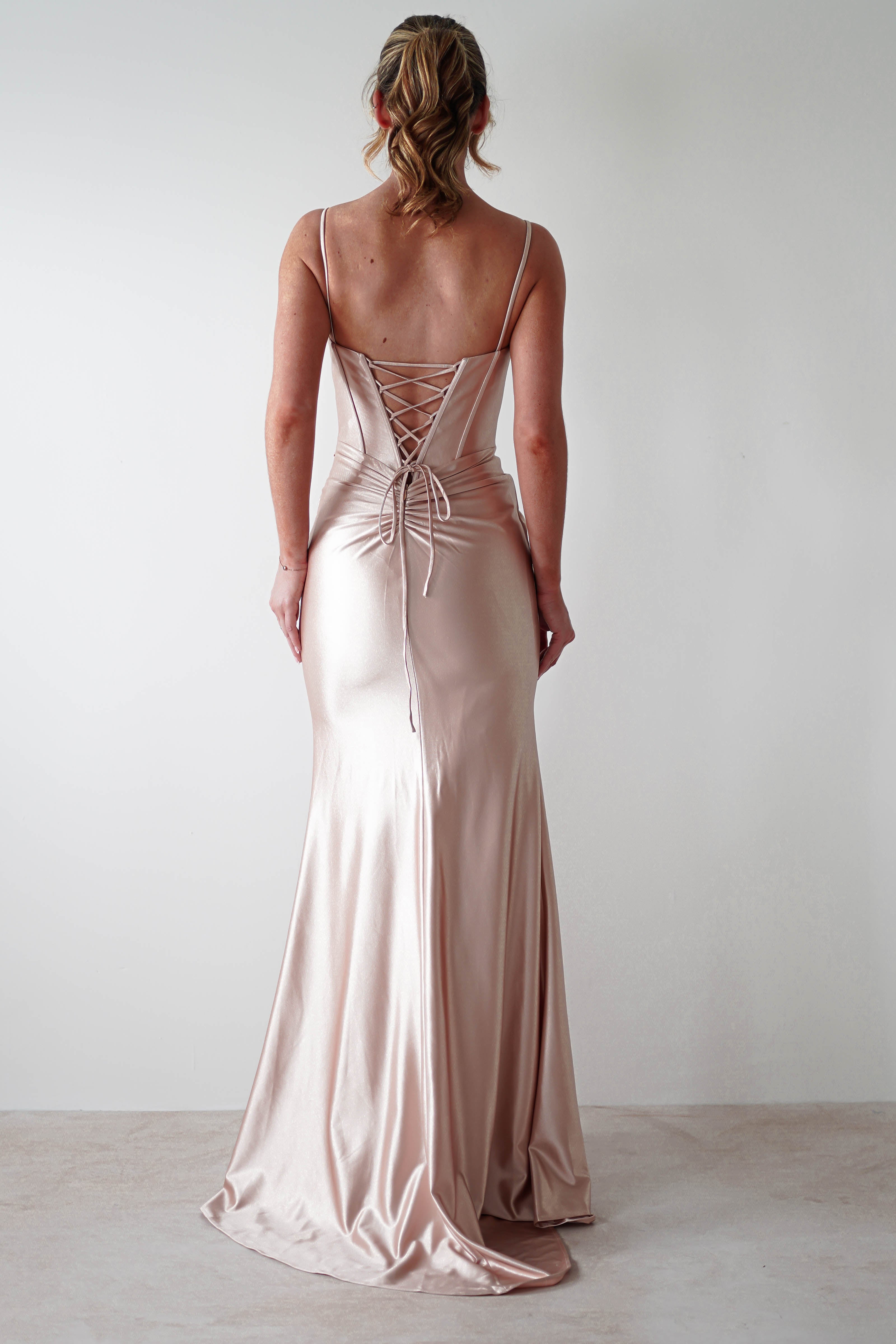 Meaghan Bodycon Gown | Champagne | Debs & Prom | Formal Gown | Oh Hello Clothing