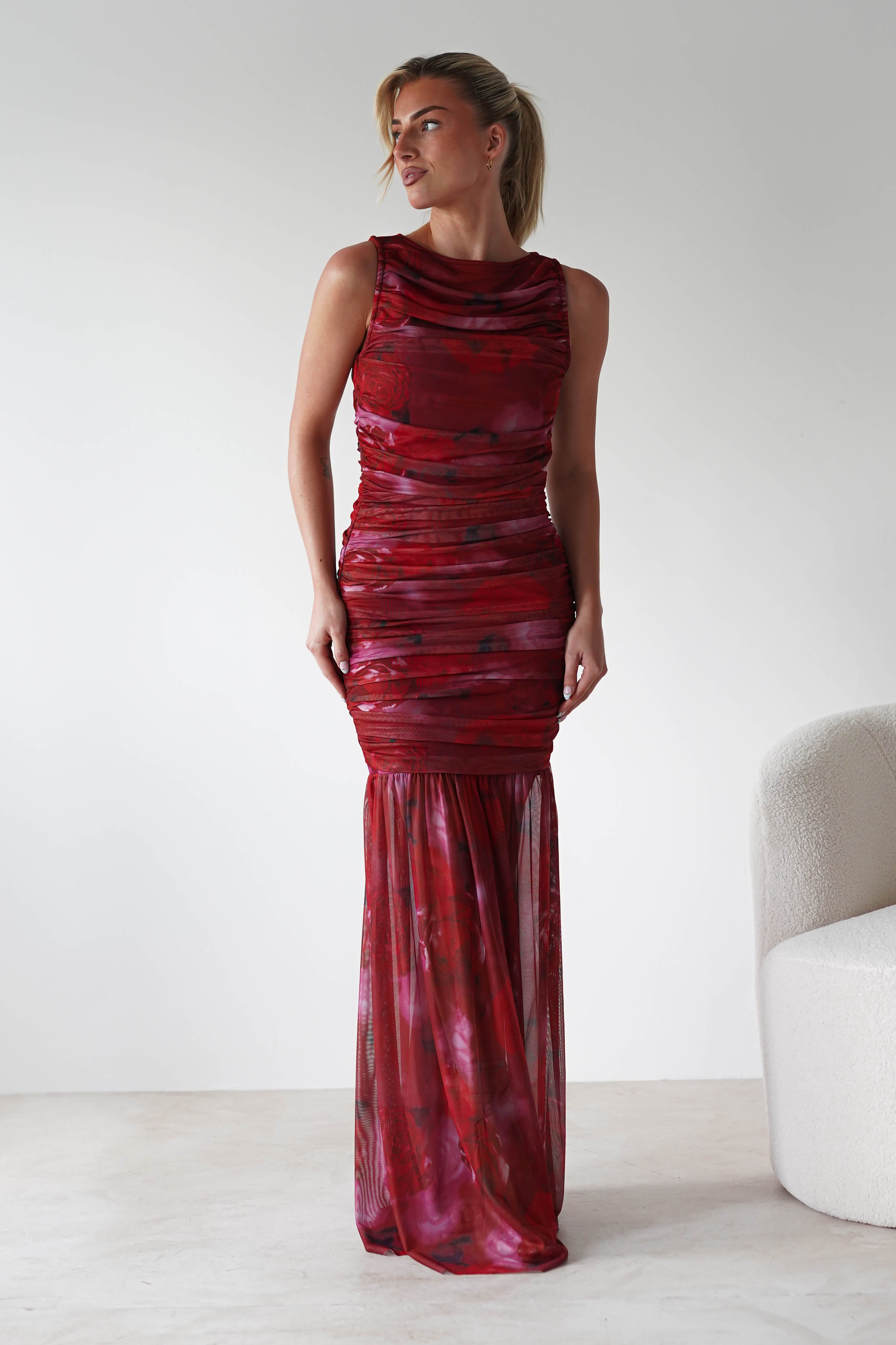 Merlo Mesh Bandage Dress Mixed Print | Wedding Guest Dress | Mesh | Oh Hello Clothing