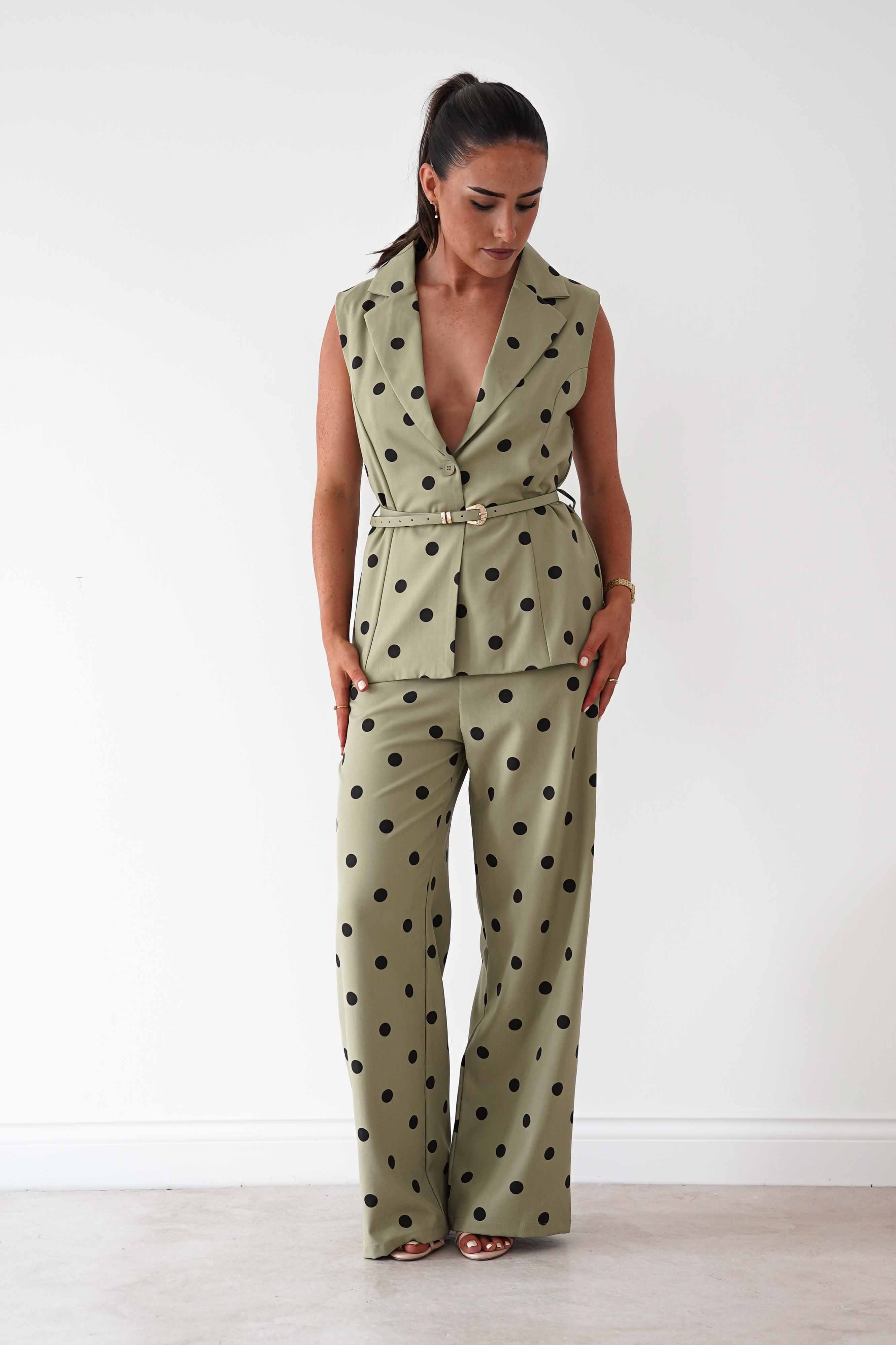 Oh Hello Clothing Women > Clothing > Dresses Mica Polka Dot Co-Ord Set | Olive