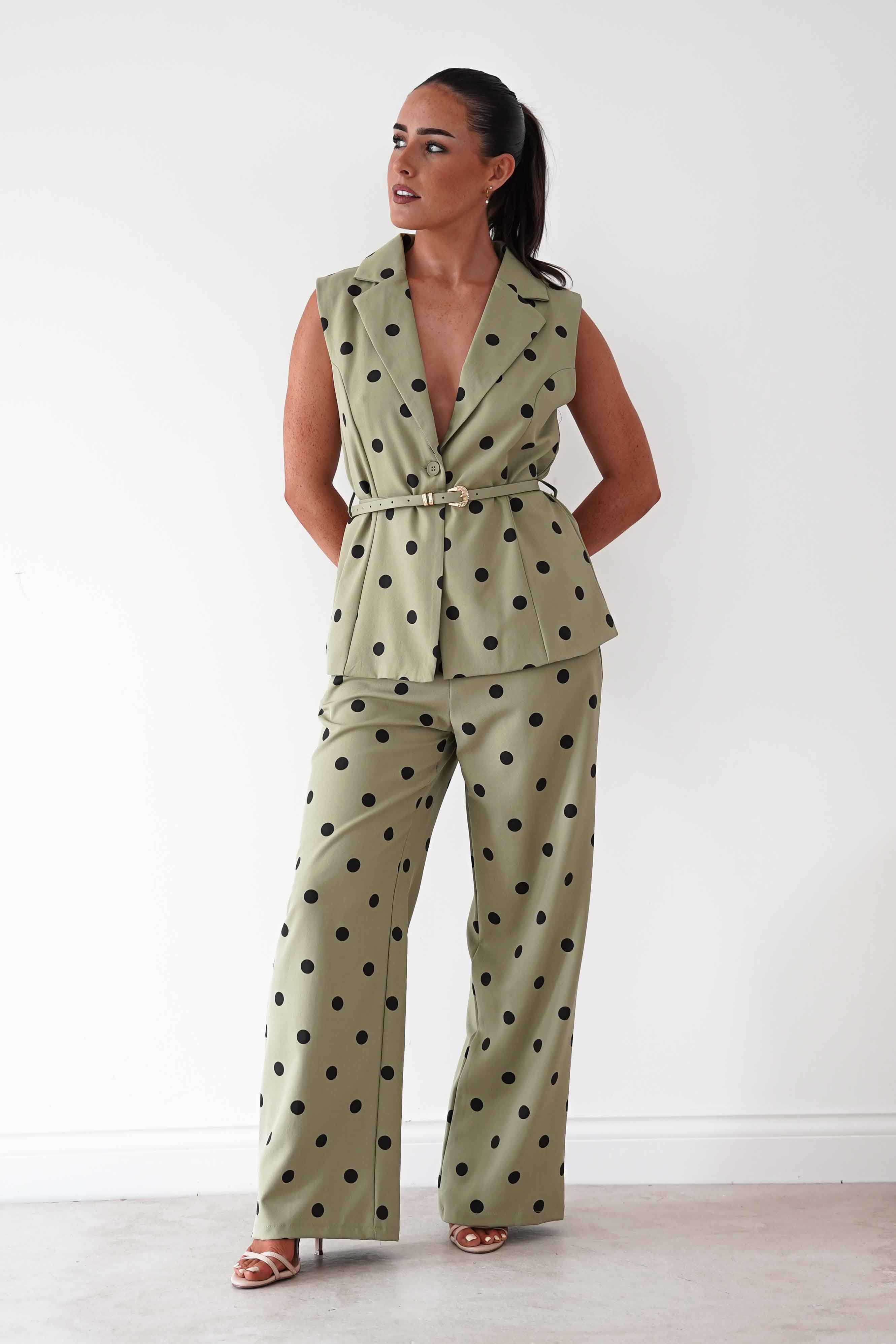 Oh Hello Clothing Women > Clothing > Dresses Mica Polka Dot Co-Ord Set | Olive