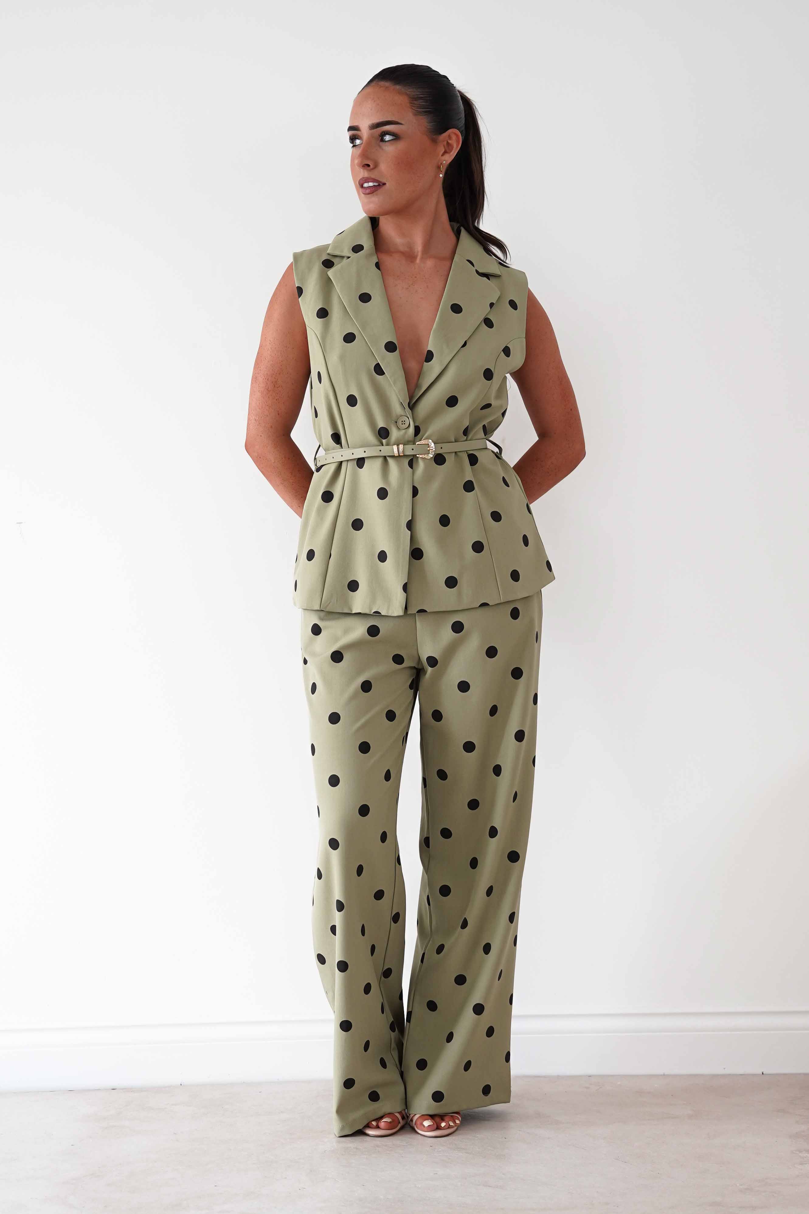 Oh Hello Clothing Women > Clothing > Dresses Mica Polka Dot Co-Ord Set | Olive