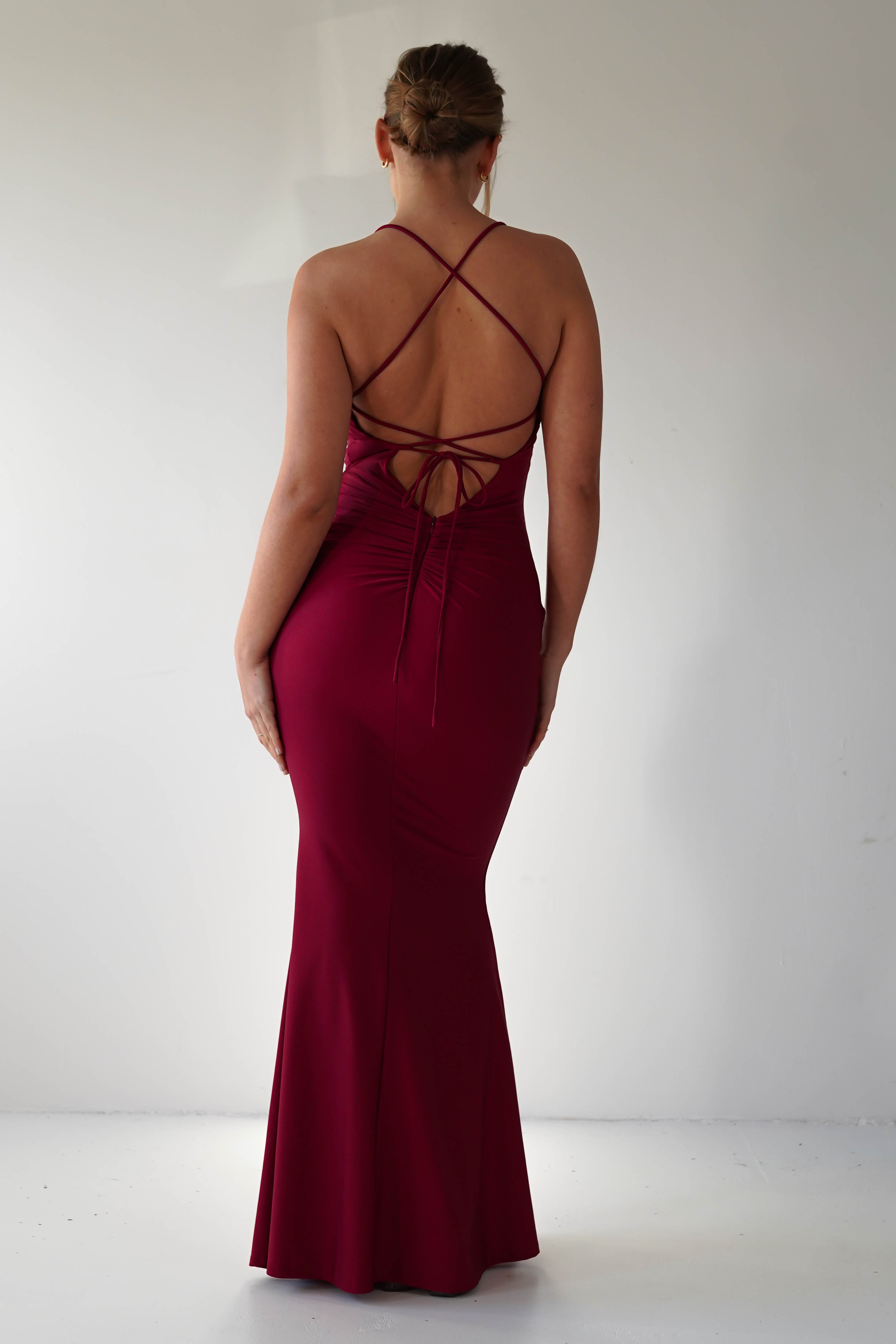 Monette Bodycon Maxi Gown | Burgundy | Debs & Prom | Formal Gown | Oh Hello Clothing