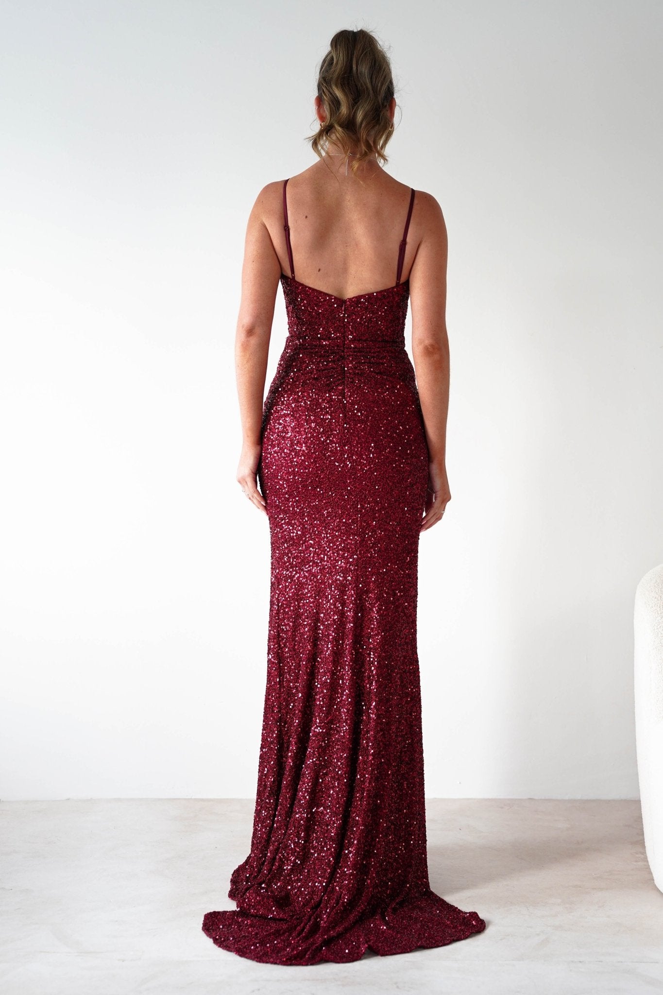 Nalita Bodycon Sequin Gown | Deep Red | Debs & Prom | Formal Gown | Oh Hello Clothing
