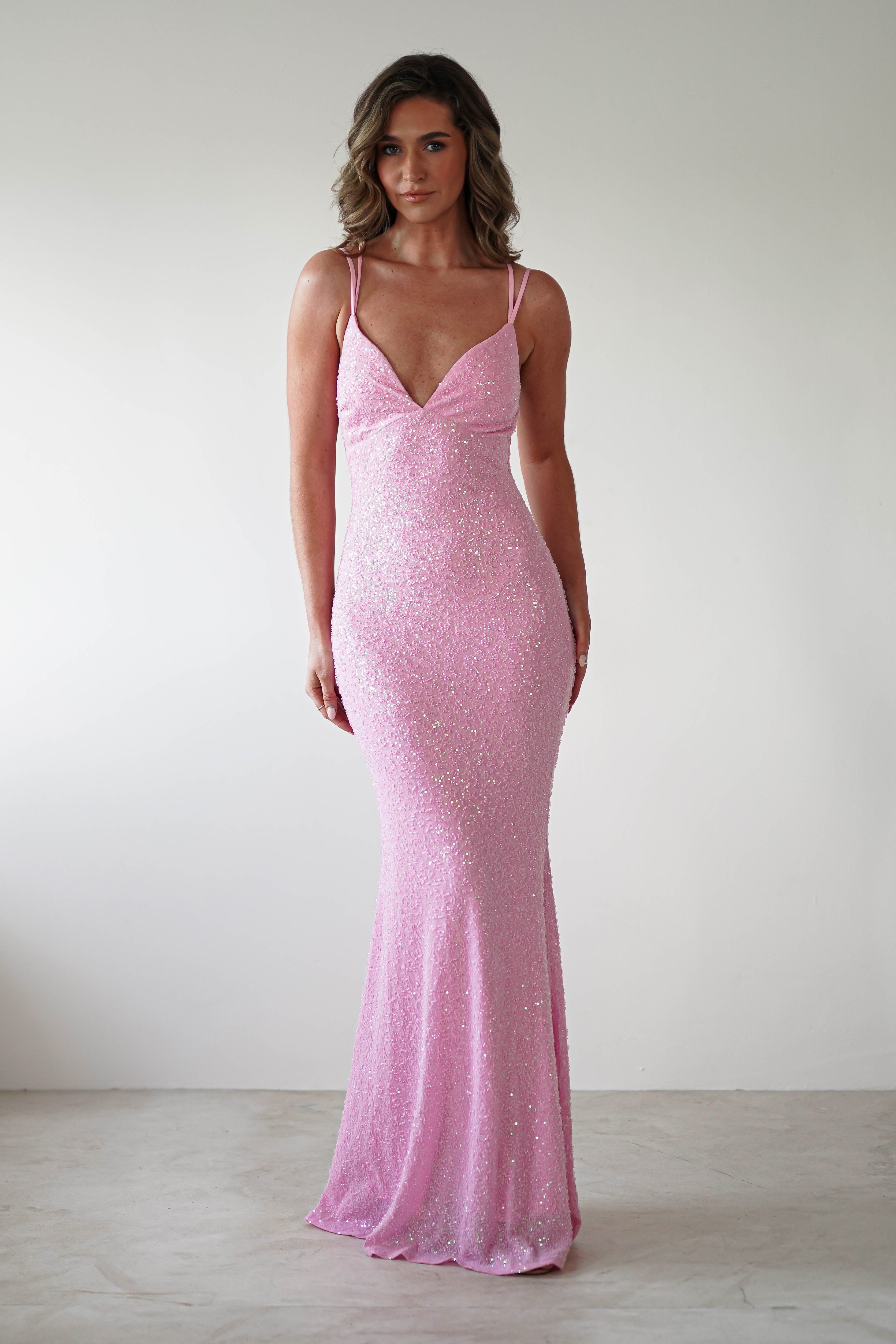 Nina Beaded Bodycon Gown | Pink | Debs & Prom | Formal Gown | Oh Hello Clothing