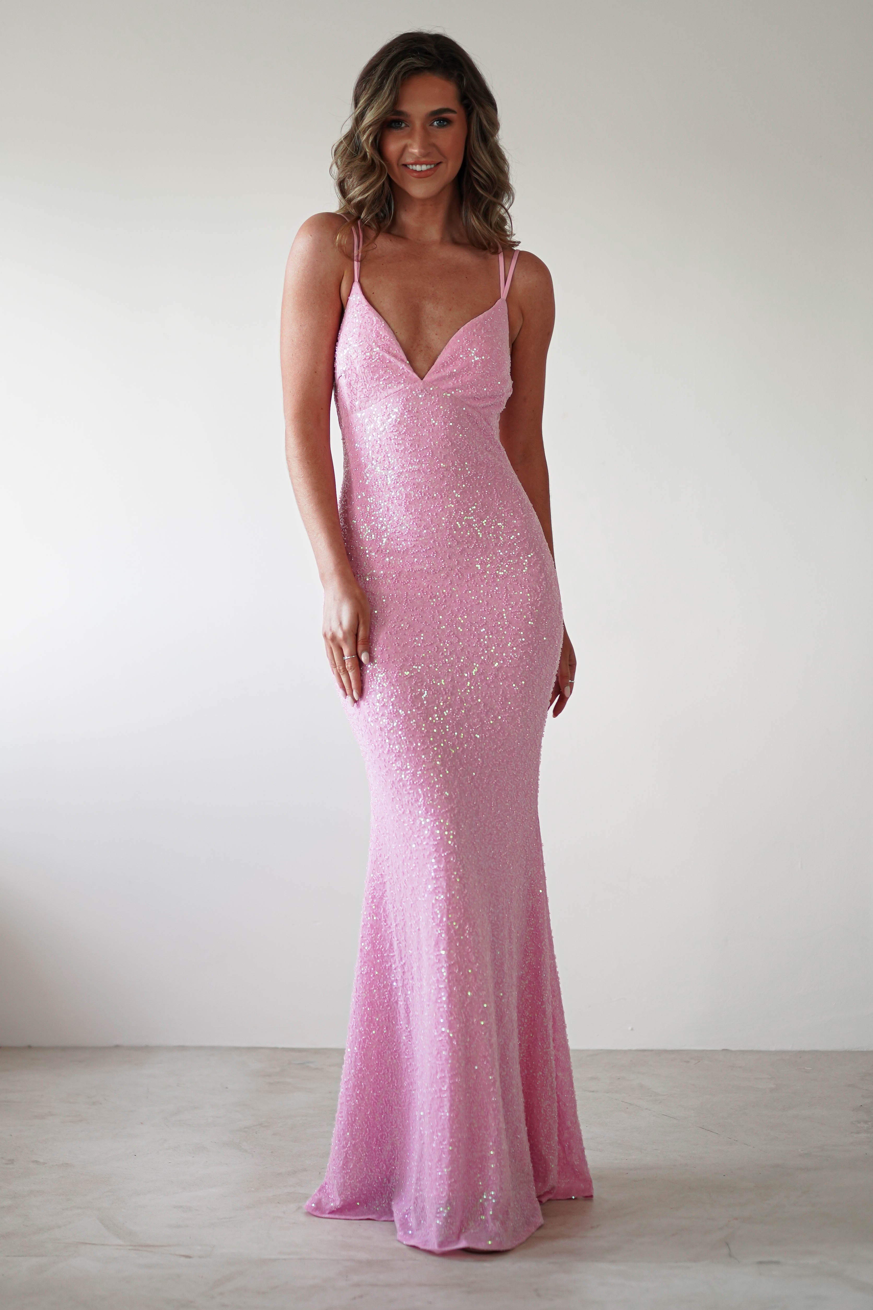 Nina Beaded Bodycon Gown | Pink | Debs & Prom | Formal Gown | Oh Hello Clothing