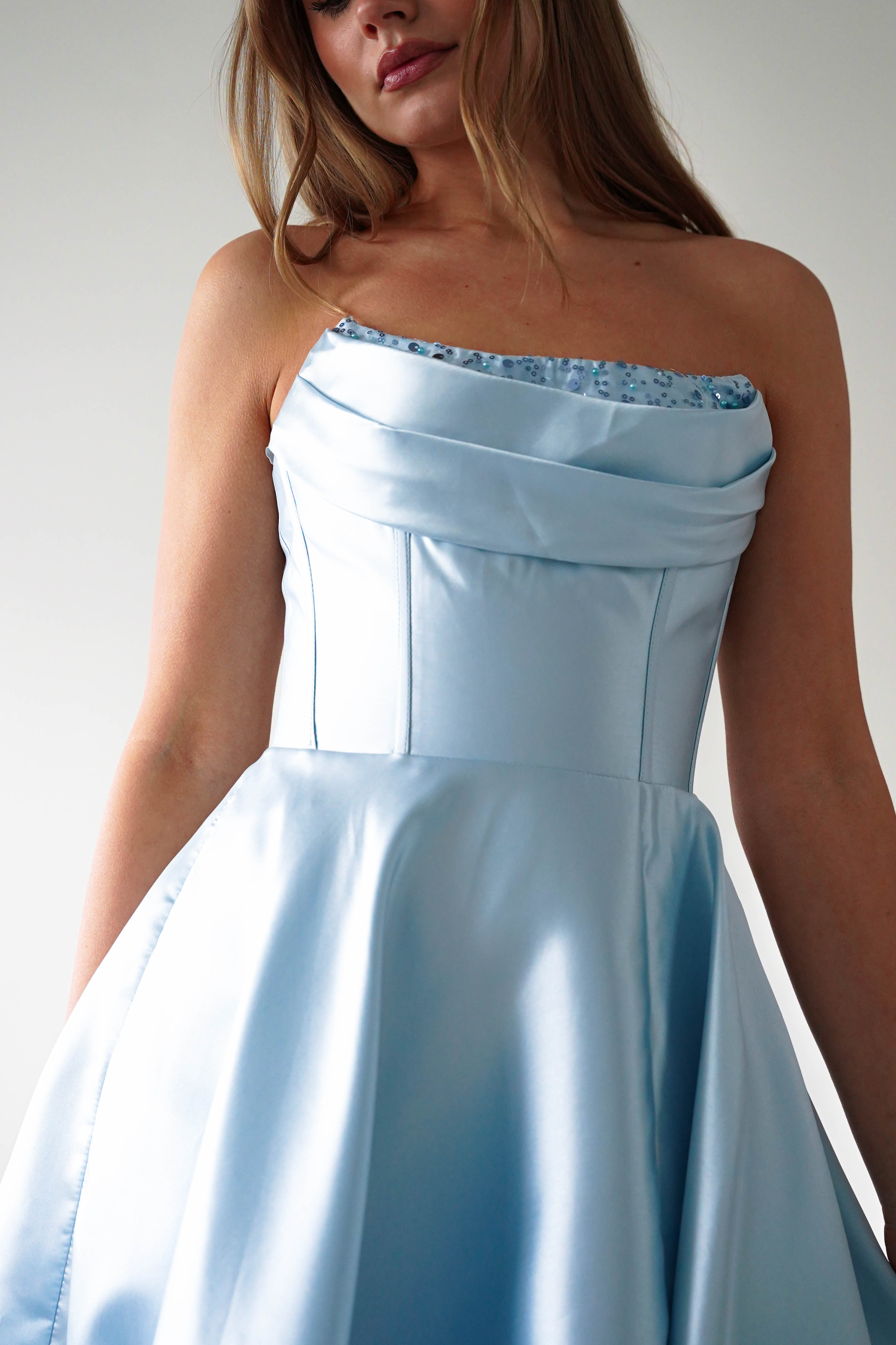Oh Hello Clothing Dresses > Prom Dresses Pepper Strapless A-Line Maxi Gown | Blue