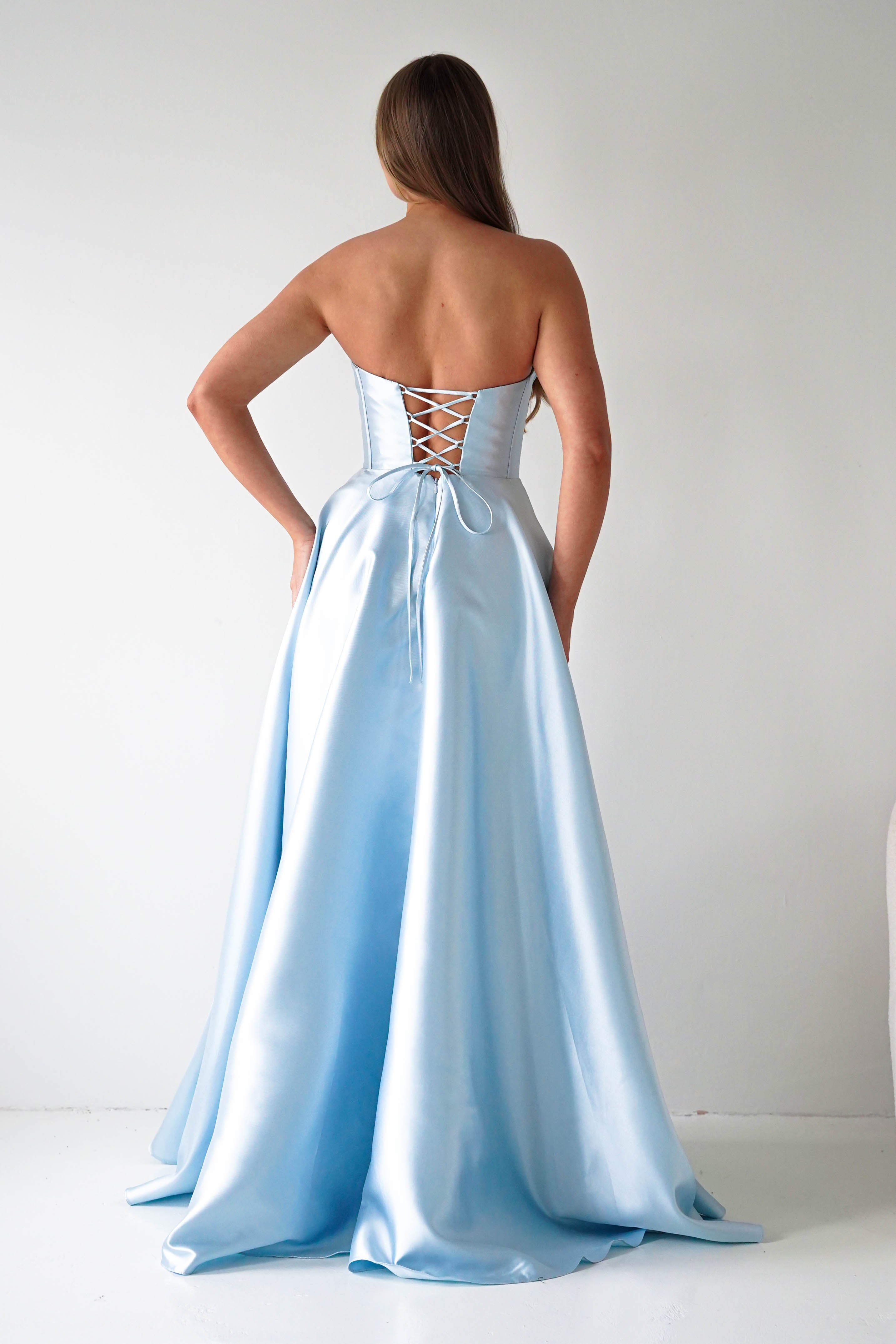 Oh Hello Clothing Dresses > Prom Dresses Pepper Strapless A-Line Maxi Gown | Blue
