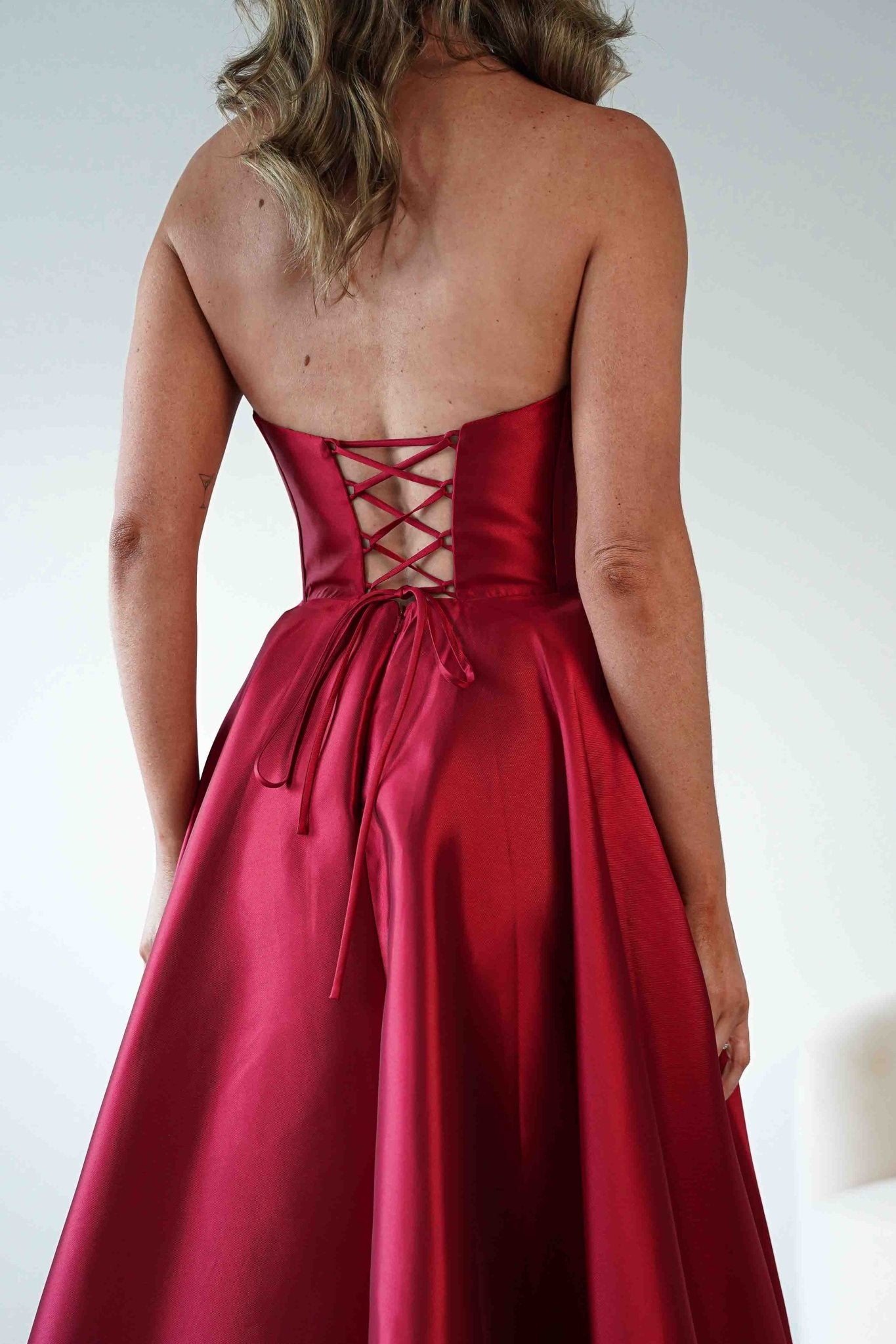 Pepper Strapless A-Line Maxi Gown | Red | Debs & Prom | Formal Gown | Oh Hello Clothing