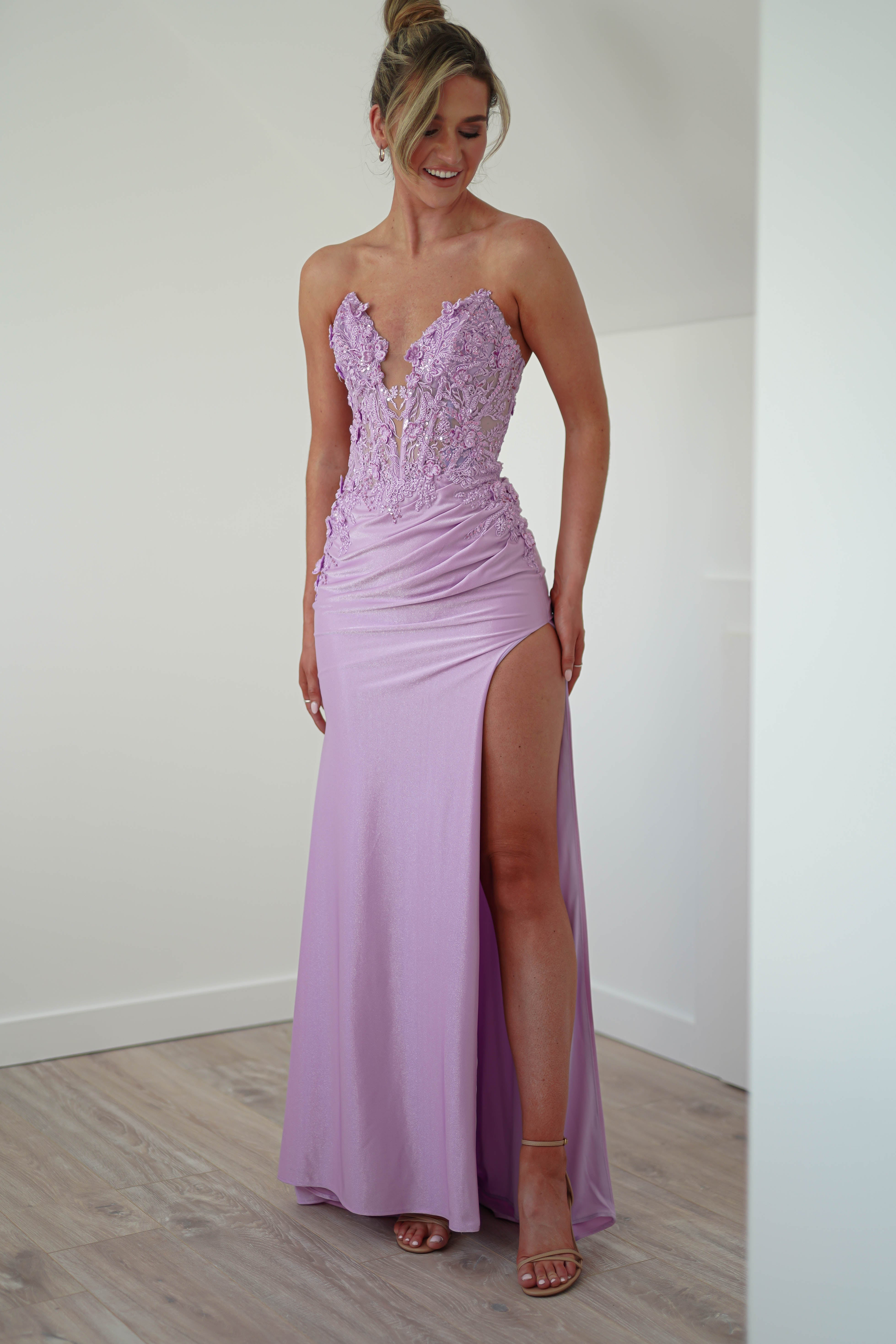 Perla Embellished Gown | Lilac | Debs & Prom | Formal Gown | Oh Hello Clothing