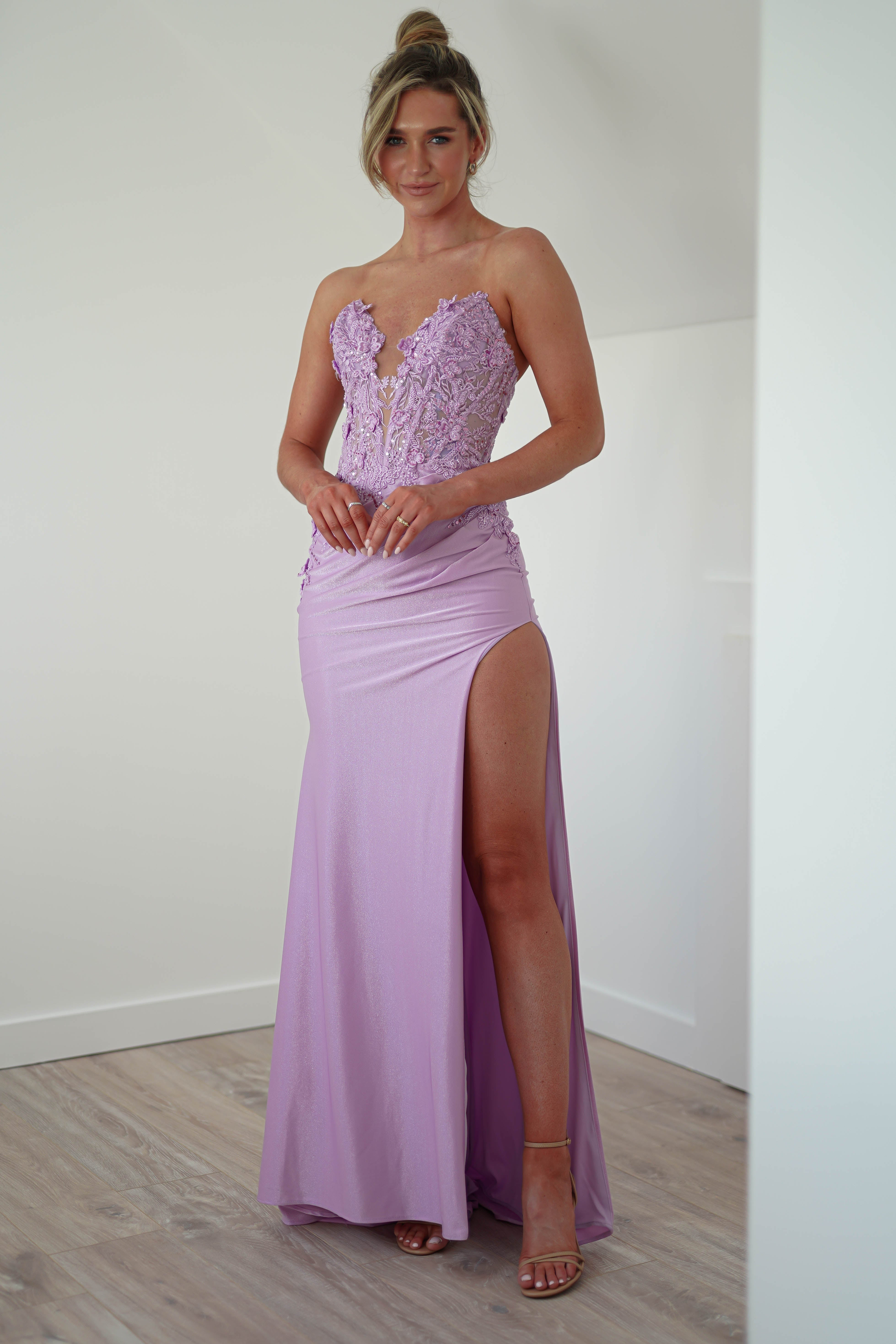 Perla Embellished Gown | Lilac | Debs & Prom | Formal Gown | Oh Hello Clothing