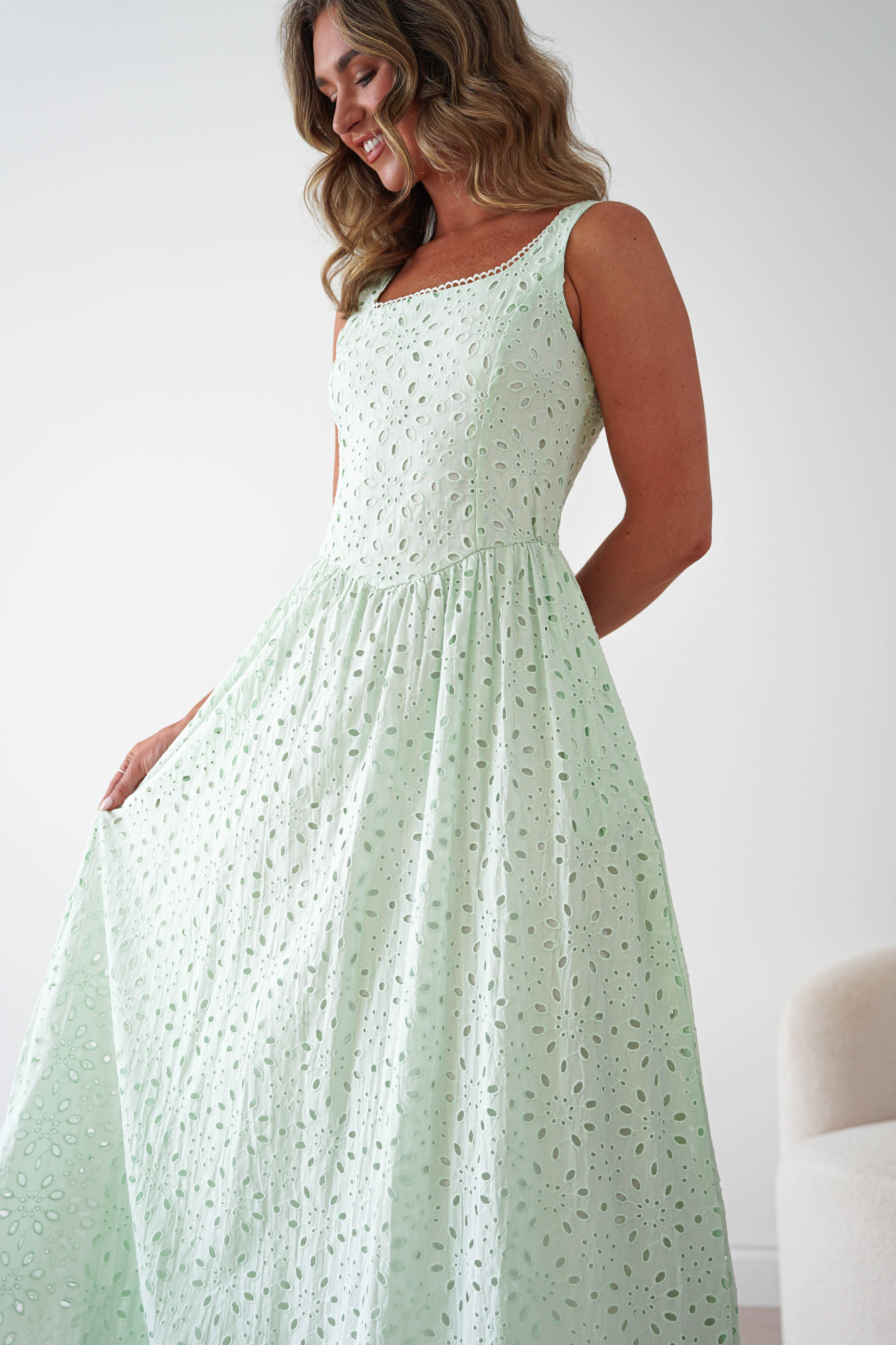 Oh Hello Clothing Women > Clothing > Dresses Petal Skater Cotton Maxi Dress | Mint