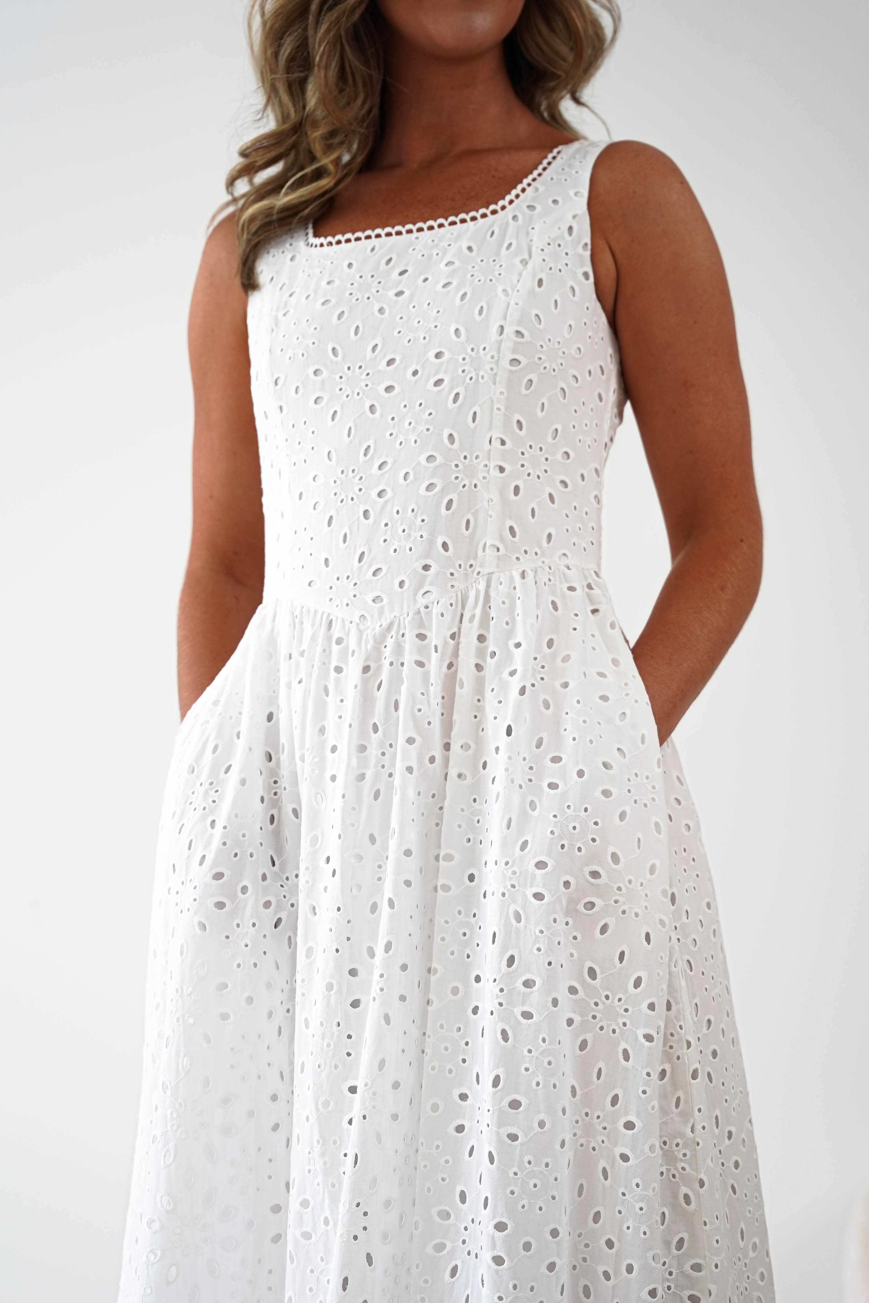 Oh Hello Clothing Women > Clothing > Dresses Petal Skater Cotton Maxi Dress | White