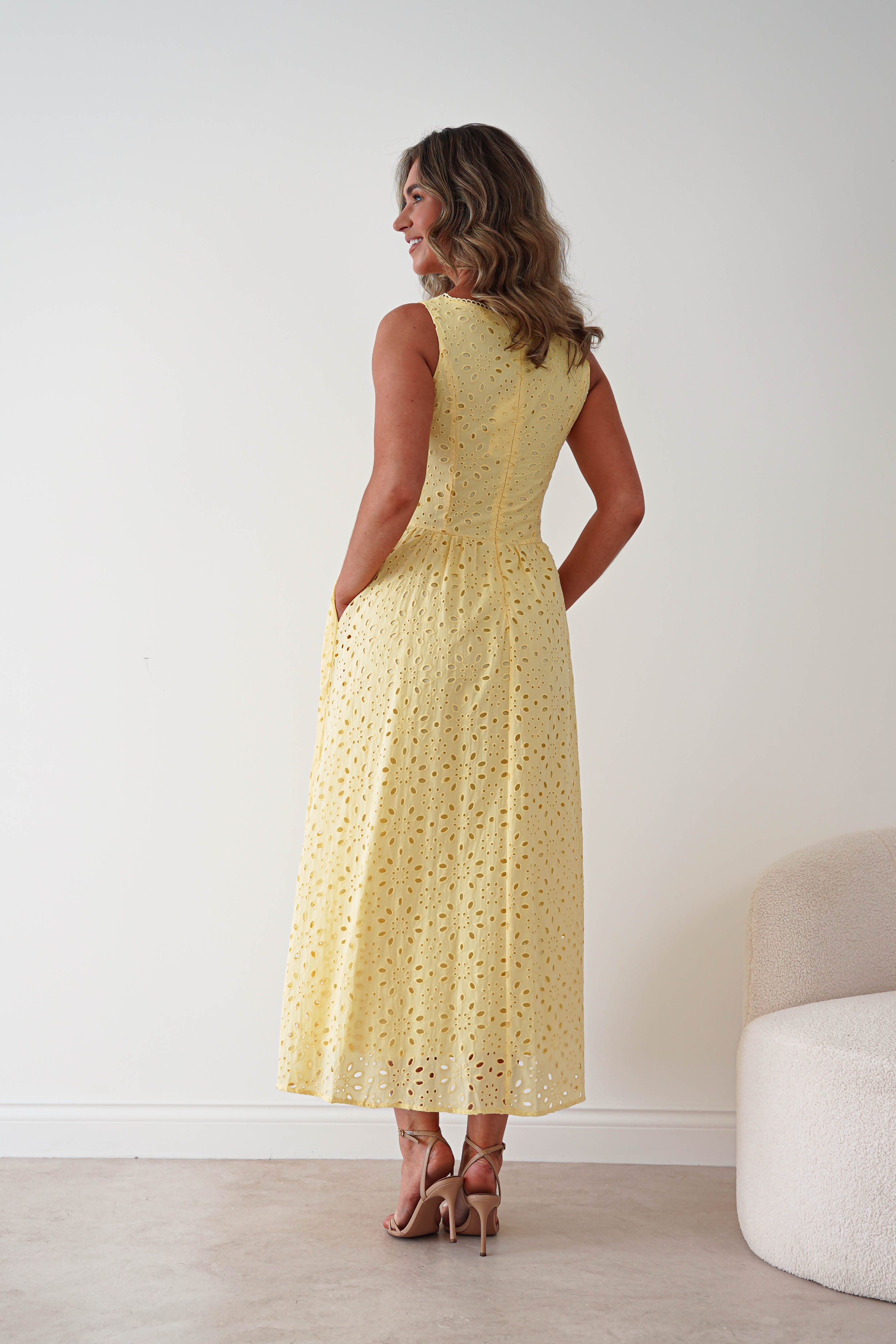 Oh Hello Clothing Women > Clothing > Dresses Petal Skater Cotton Maxi Dress | Yellow