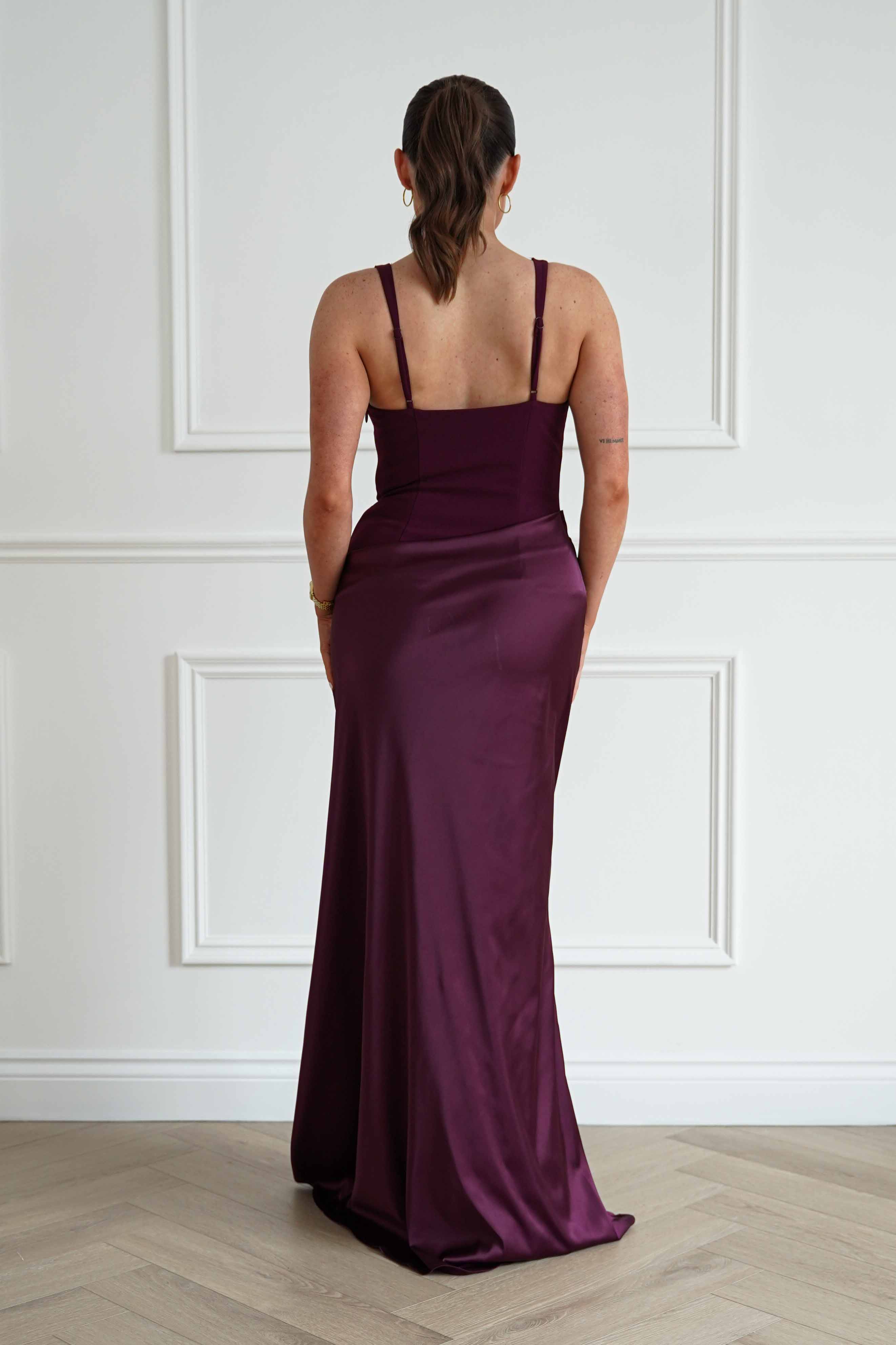 Oh Hello Clothing Women > Clothing > Dresses Rachel Structured Draped Maxi Dress | Plum