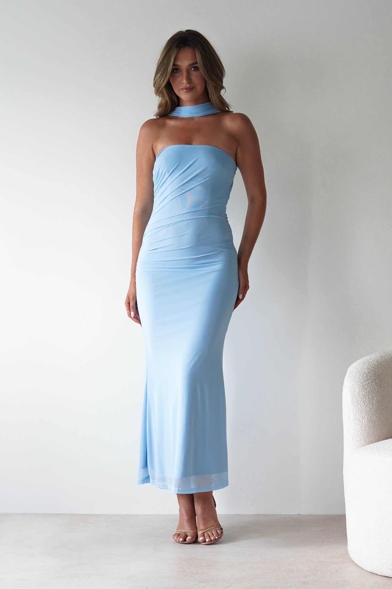 Ravello Strapless Maxi Dress Blue | Wedding Guest Dress | Maxi | Oh Hello Clothing