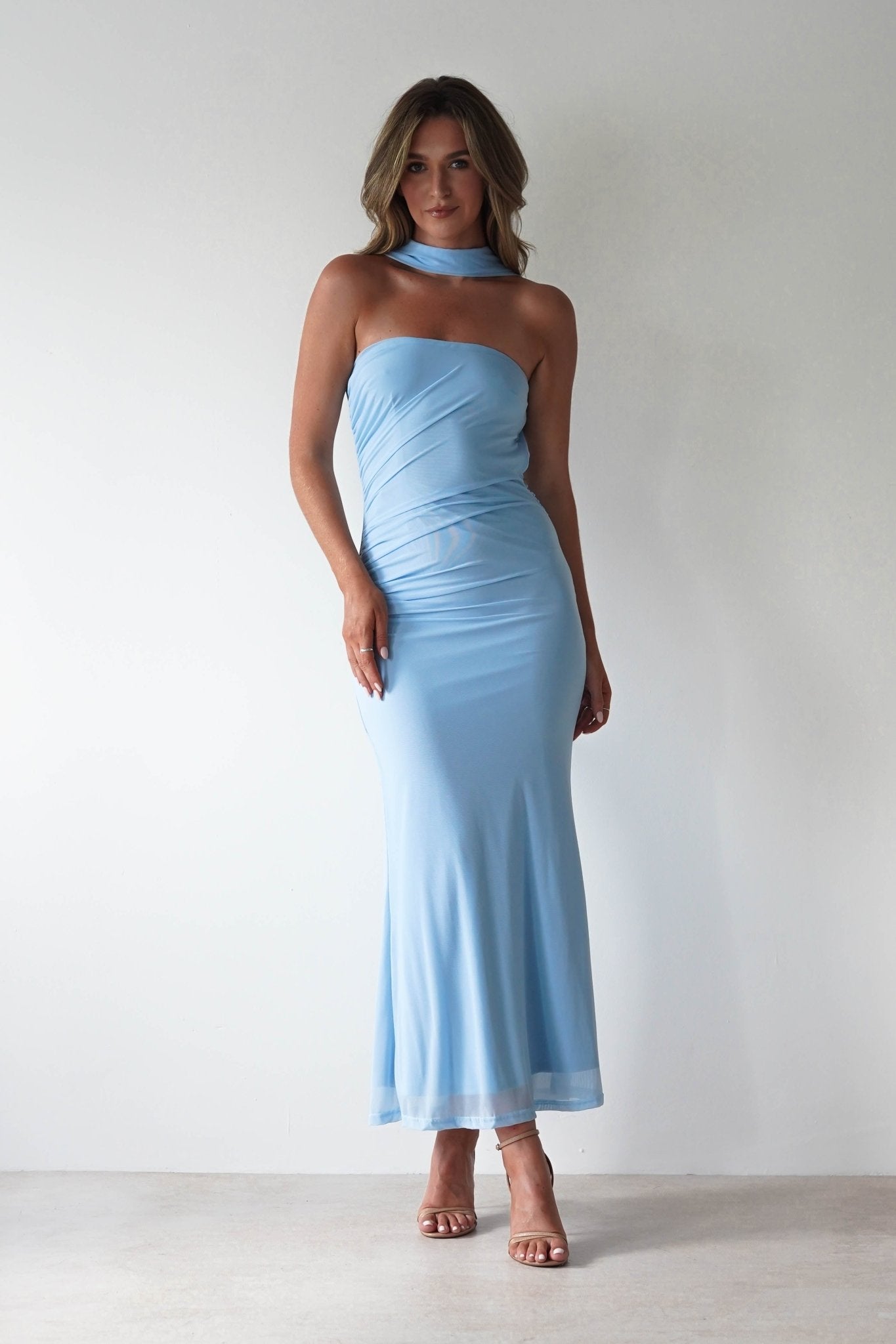 Ravello Strapless Maxi Dress Blue | Wedding Guest Dress | Maxi | Oh Hello Clothing