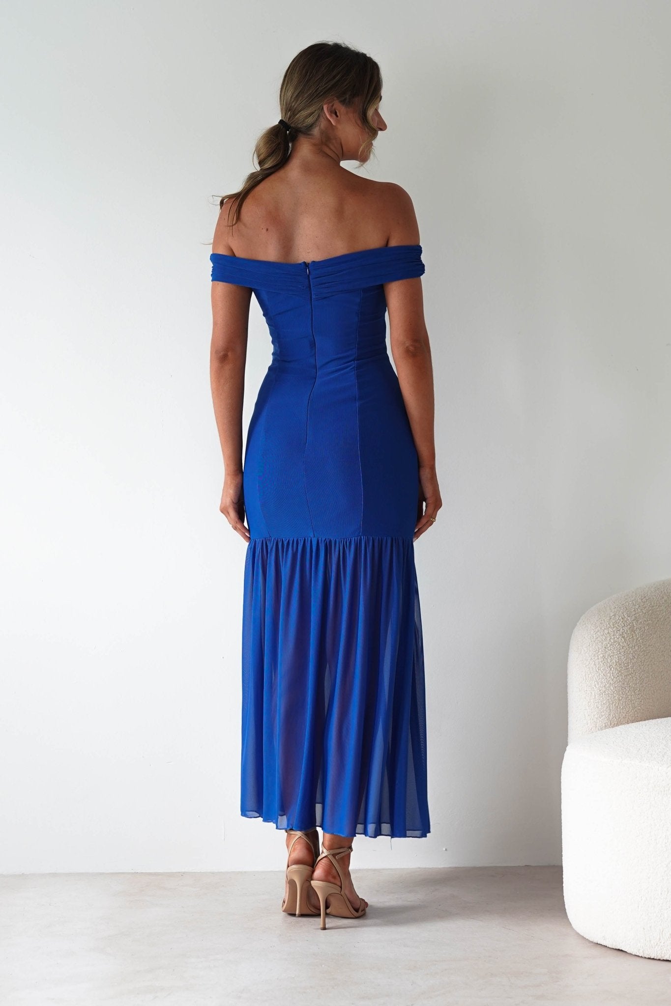 Robin Off The Shoulder Maxi Dress Cobalt Blue | Wedding Guest Dress | Off Shoulder | Maxi | Oh Hello Clothing