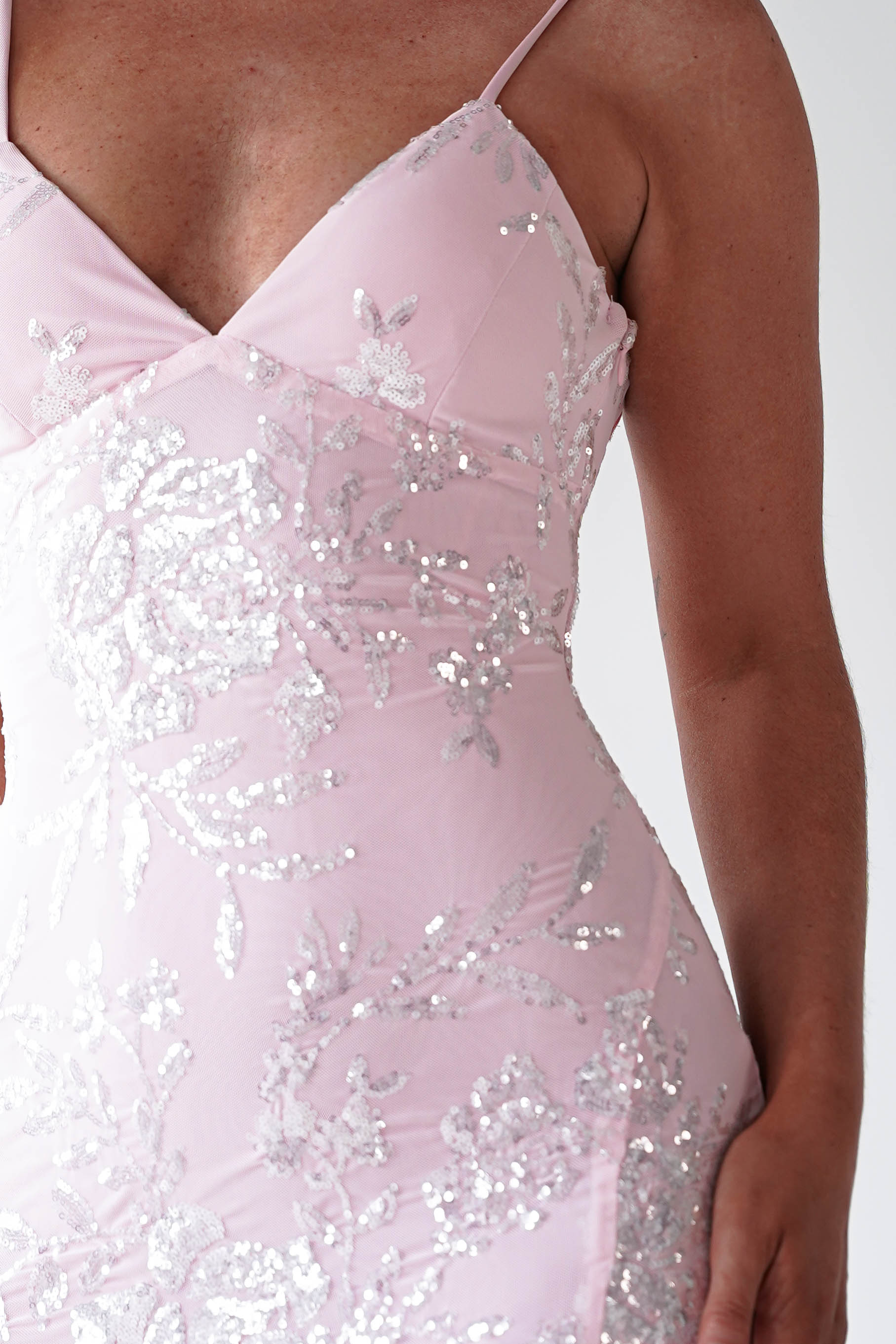 Oh Hello Clothing Women > Clothing > Dresses Santorini Butterfly Detail Embellished Gown | Pink