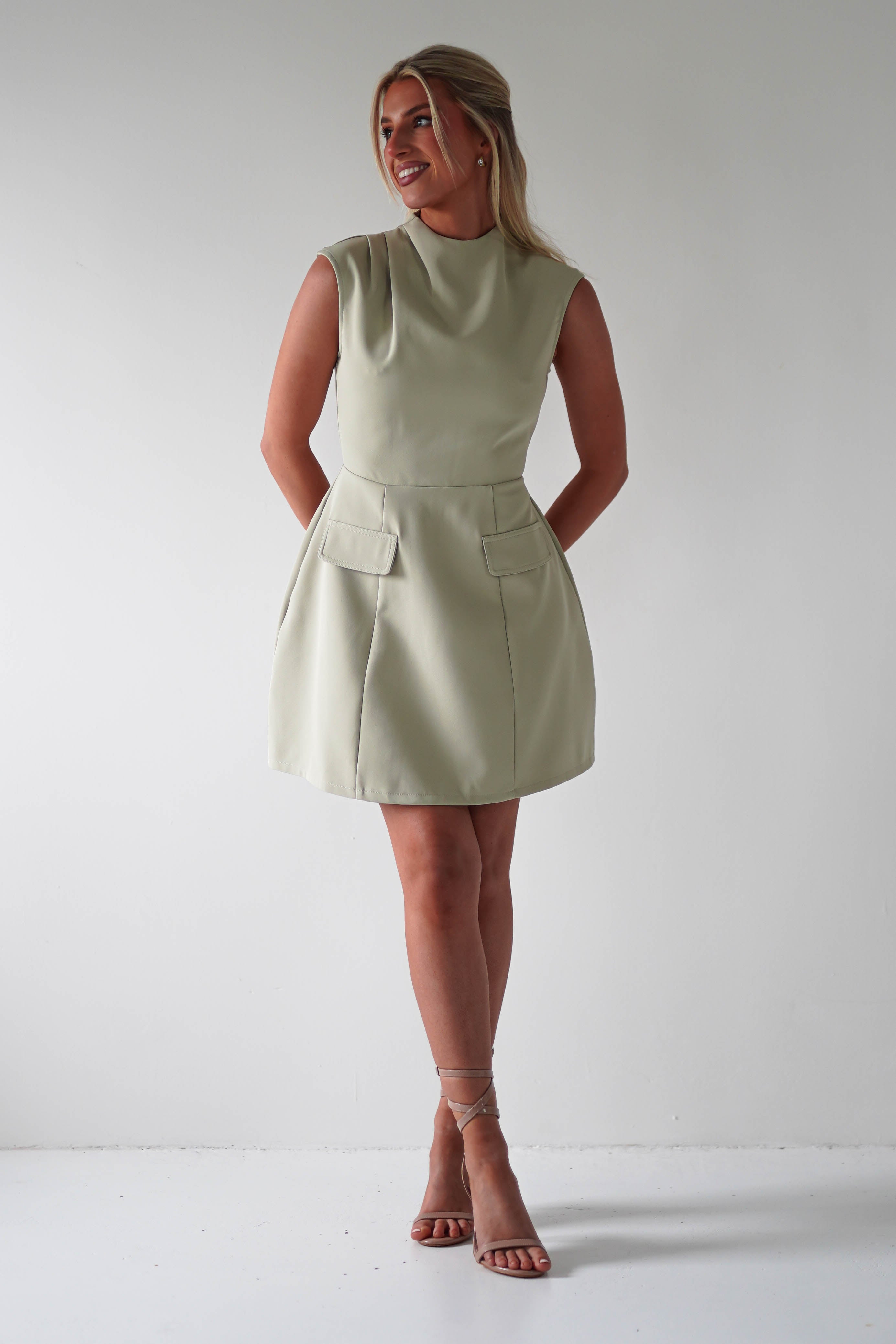 Stella Structured Mini Dress | Sage | Oh Hello Clothing