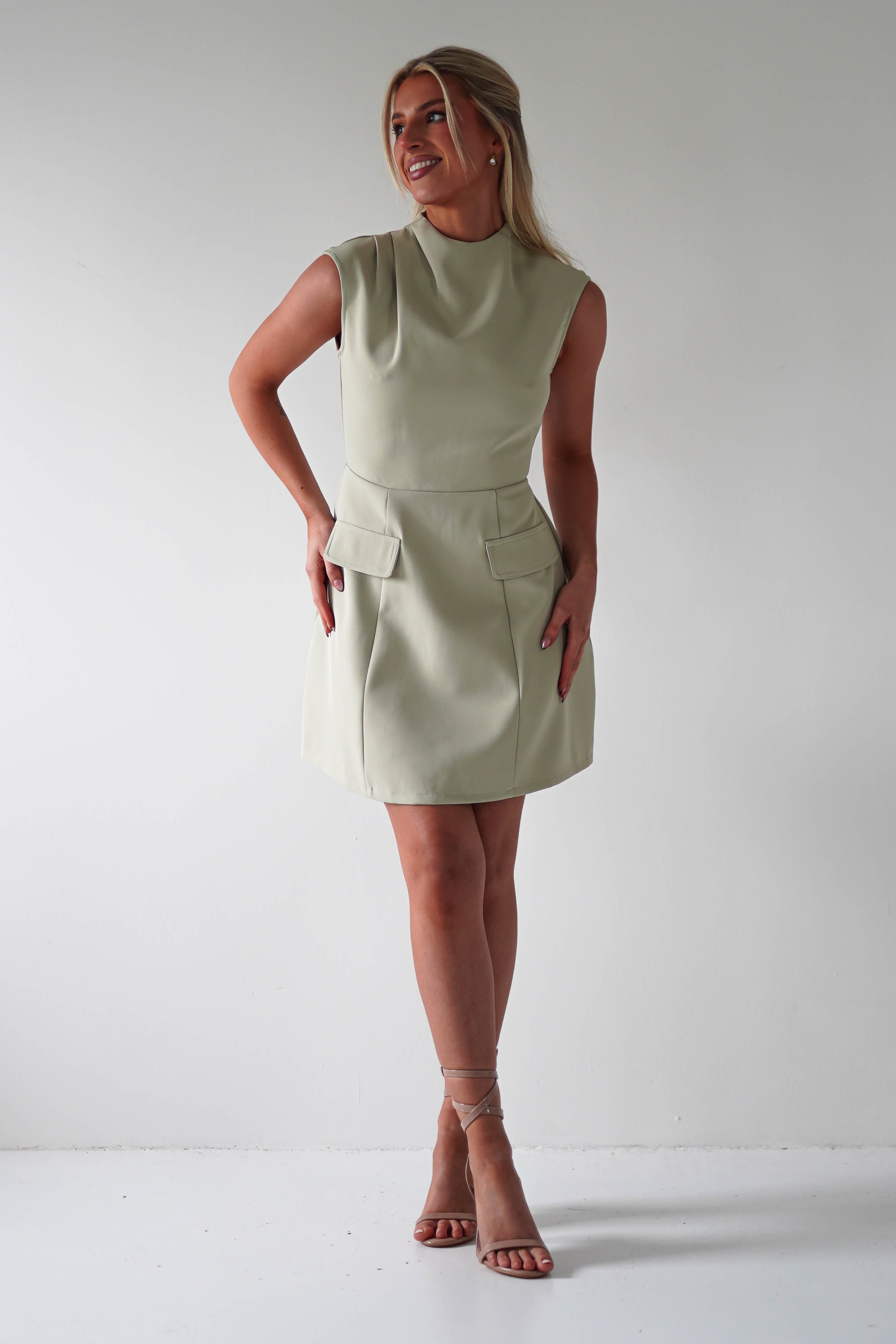 Stella Structured Mini Dress | Sage | Oh Hello Clothing