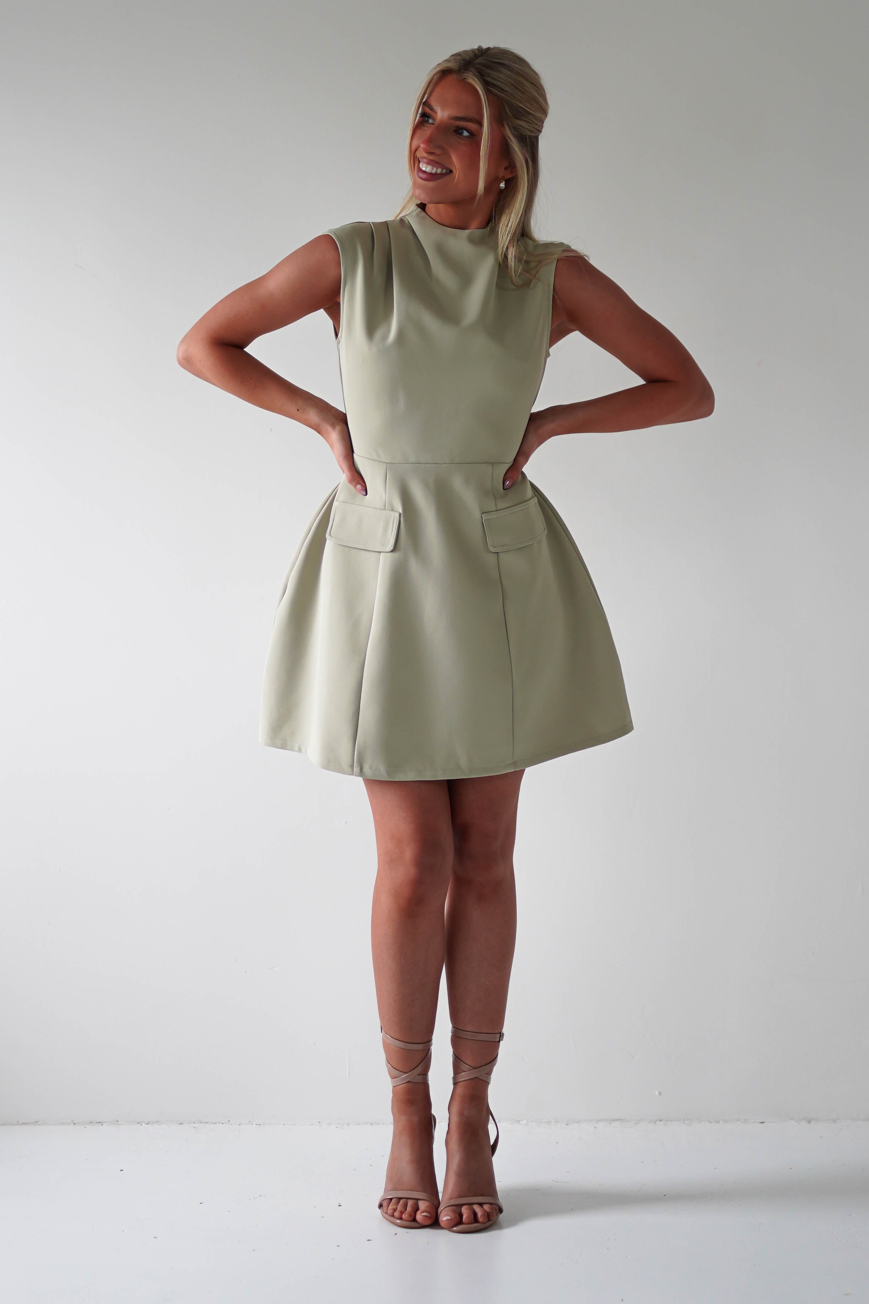 Stella Structured Mini Dress | Sage | Oh Hello Clothing