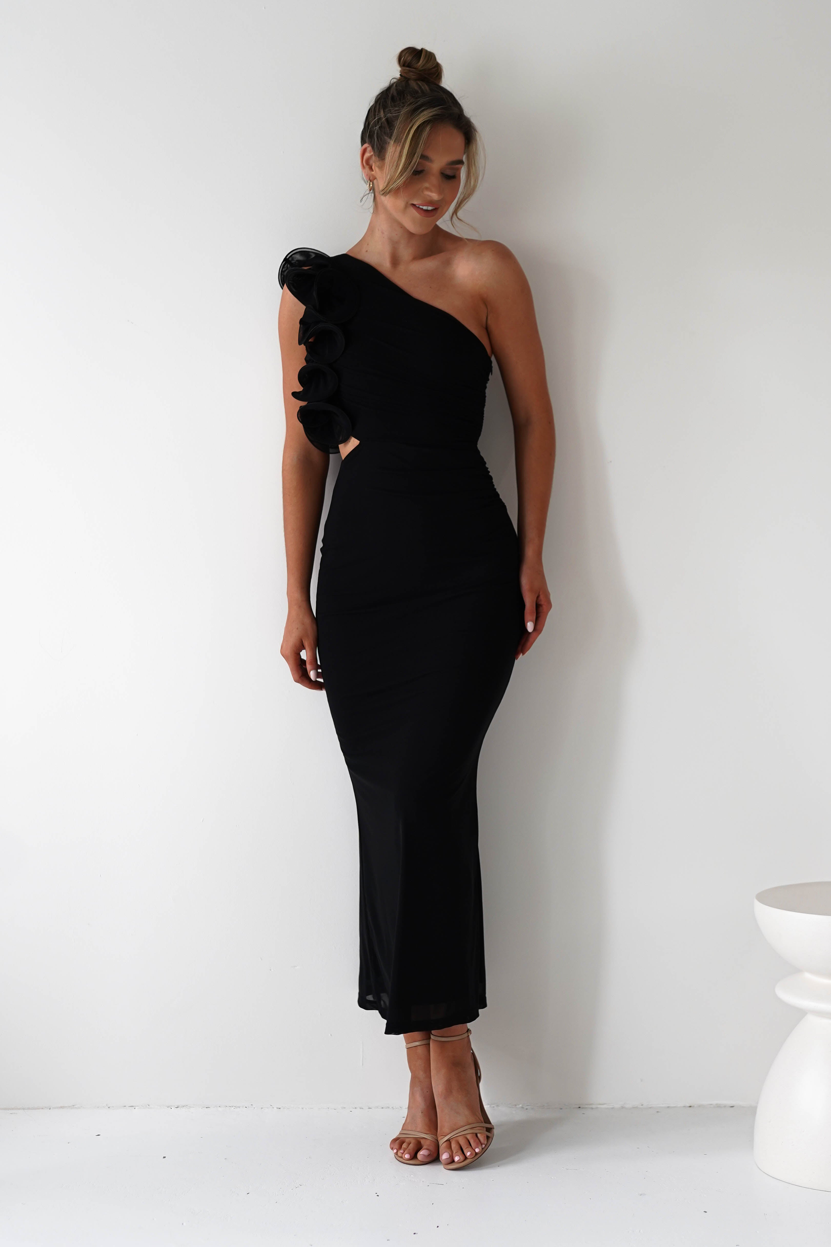 Sydney Bodycon Maxi Dress Black | Wedding Guest Dress | Bodycon | Maxi | Oh Hello Clothing