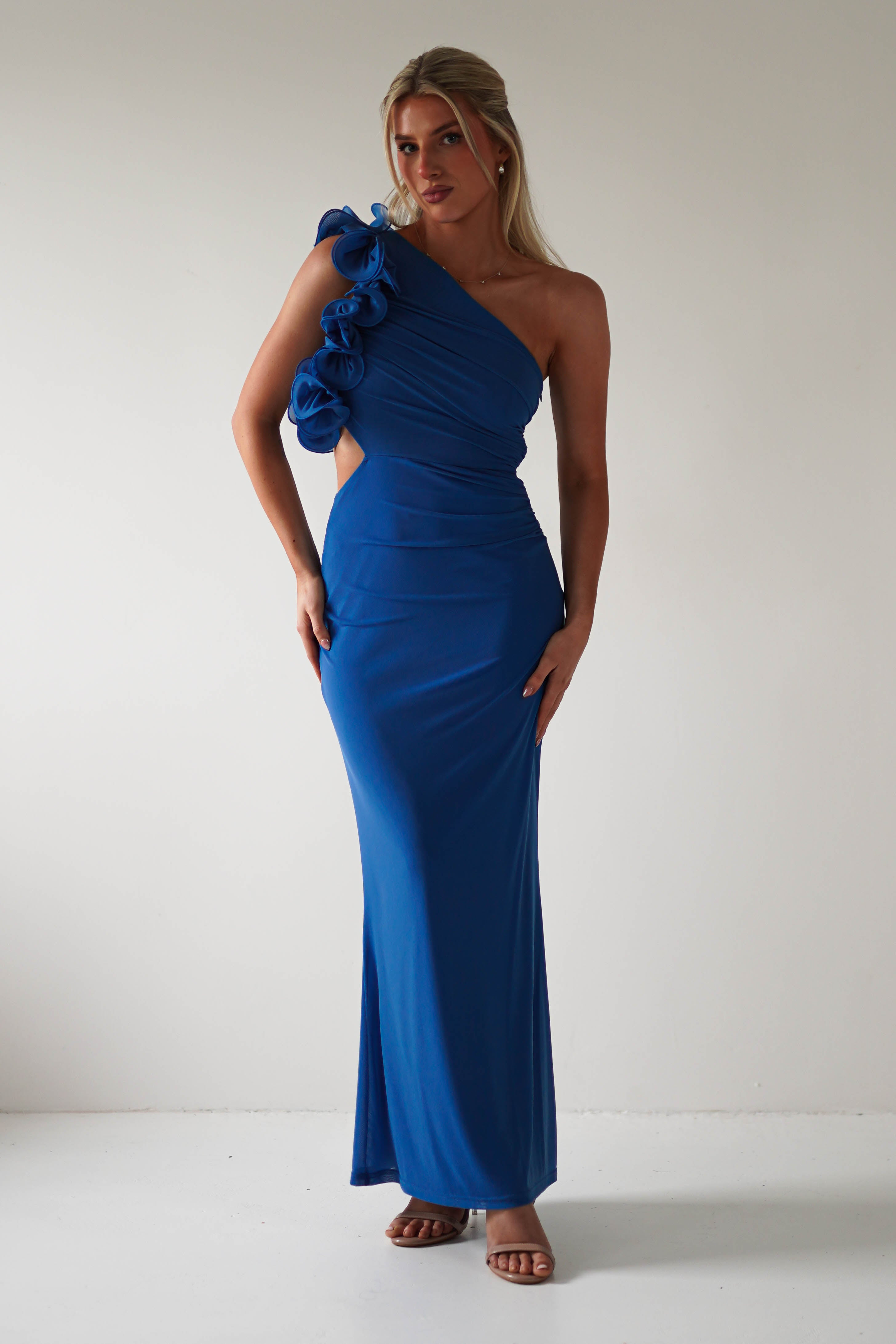 Sydney Bodycon Maxi Dress Blue | Wedding Guest Dress | Bodycon | Maxi | Oh Hello Clothing