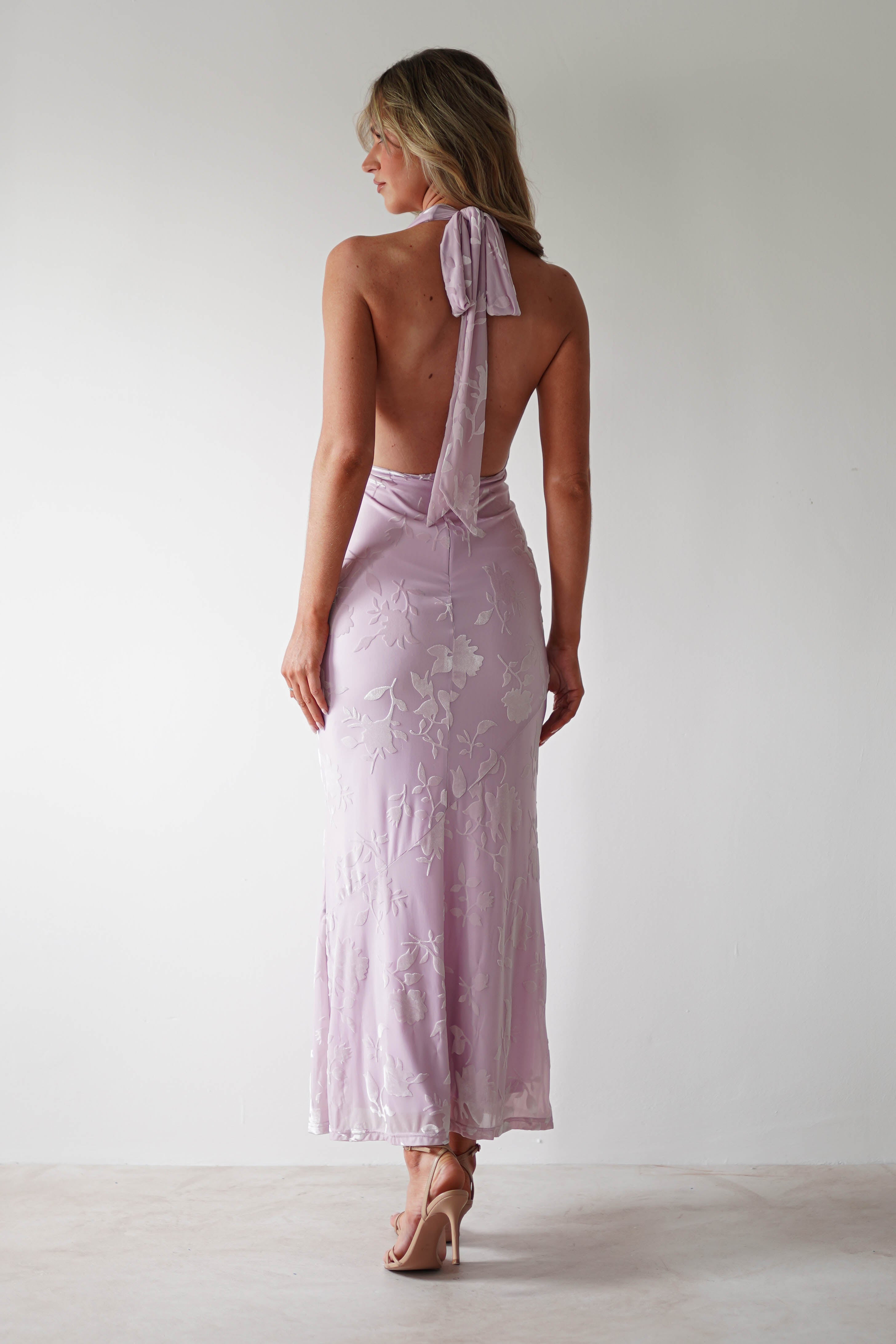 Tara Floral Jacquard Maxi Dress Light Lilac | Wedding Guest Dress | Maxi | Oh Hello Clothing