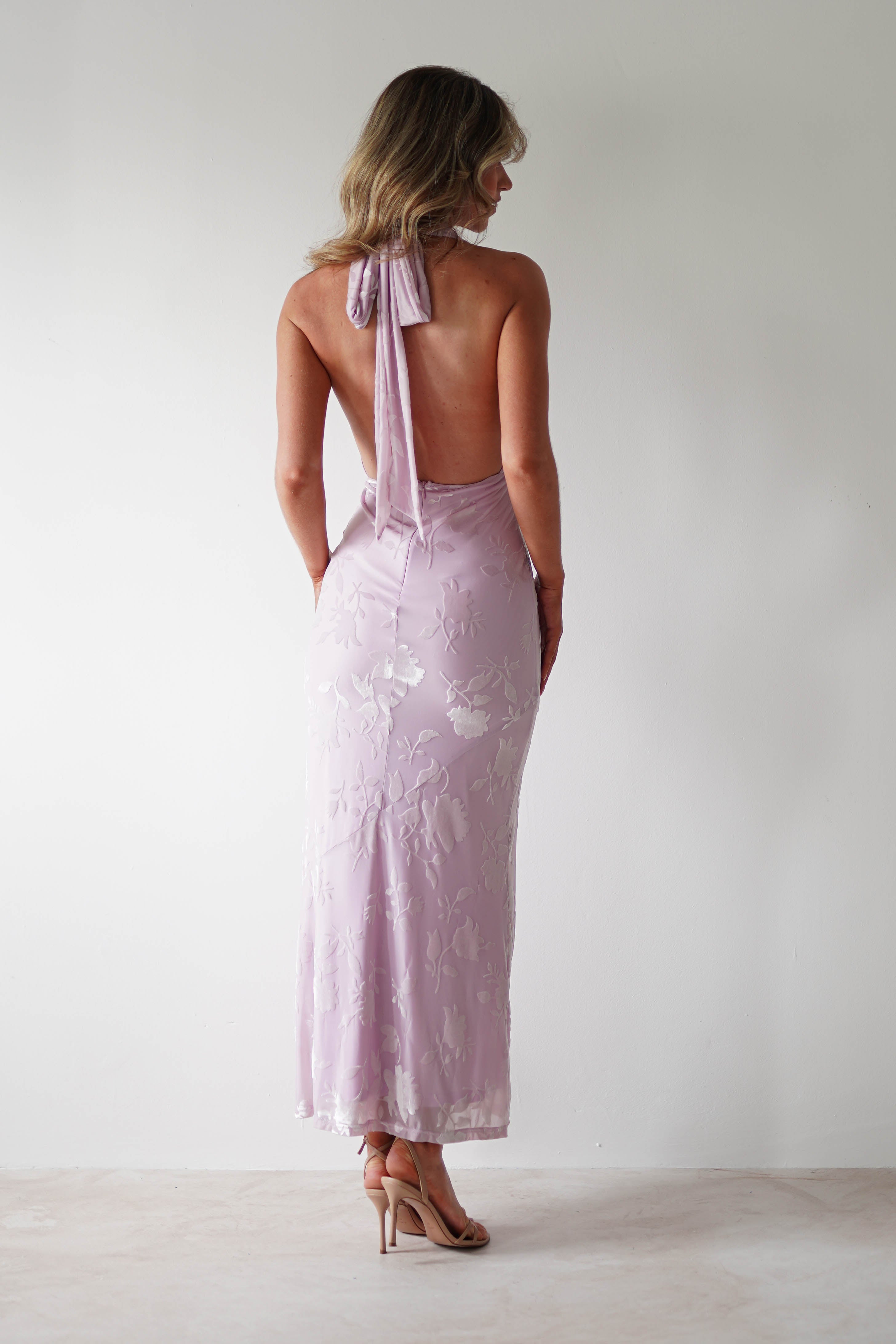Tara Floral Jacquard Maxi Dress Light Lilac | Wedding Guest Dress | Maxi | Oh Hello Clothing