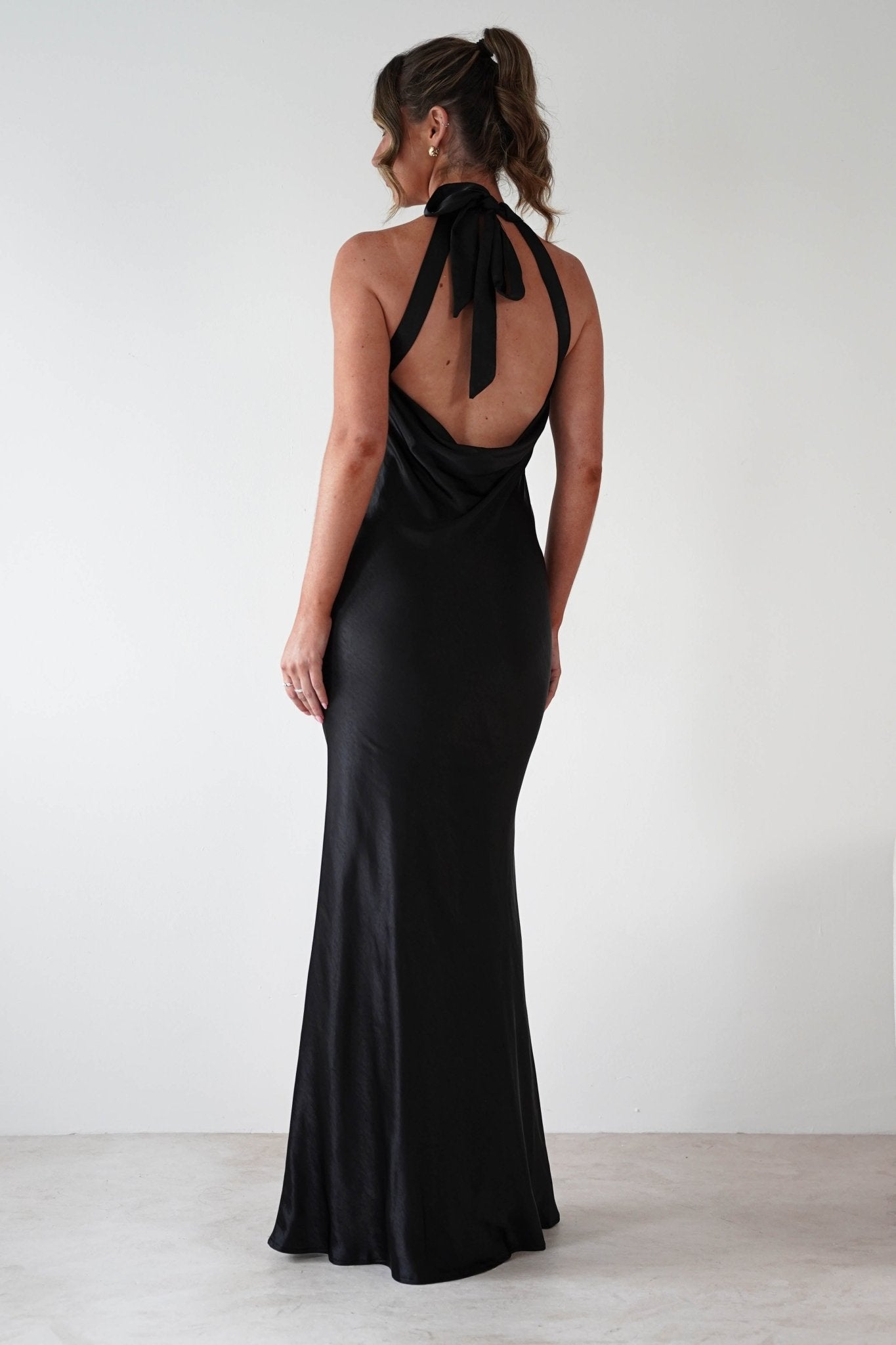 Taylee Halterneck Maxi Dress Black | Wedding Guest Dress | Halter Neck | Maxi | Oh Hello Clothing